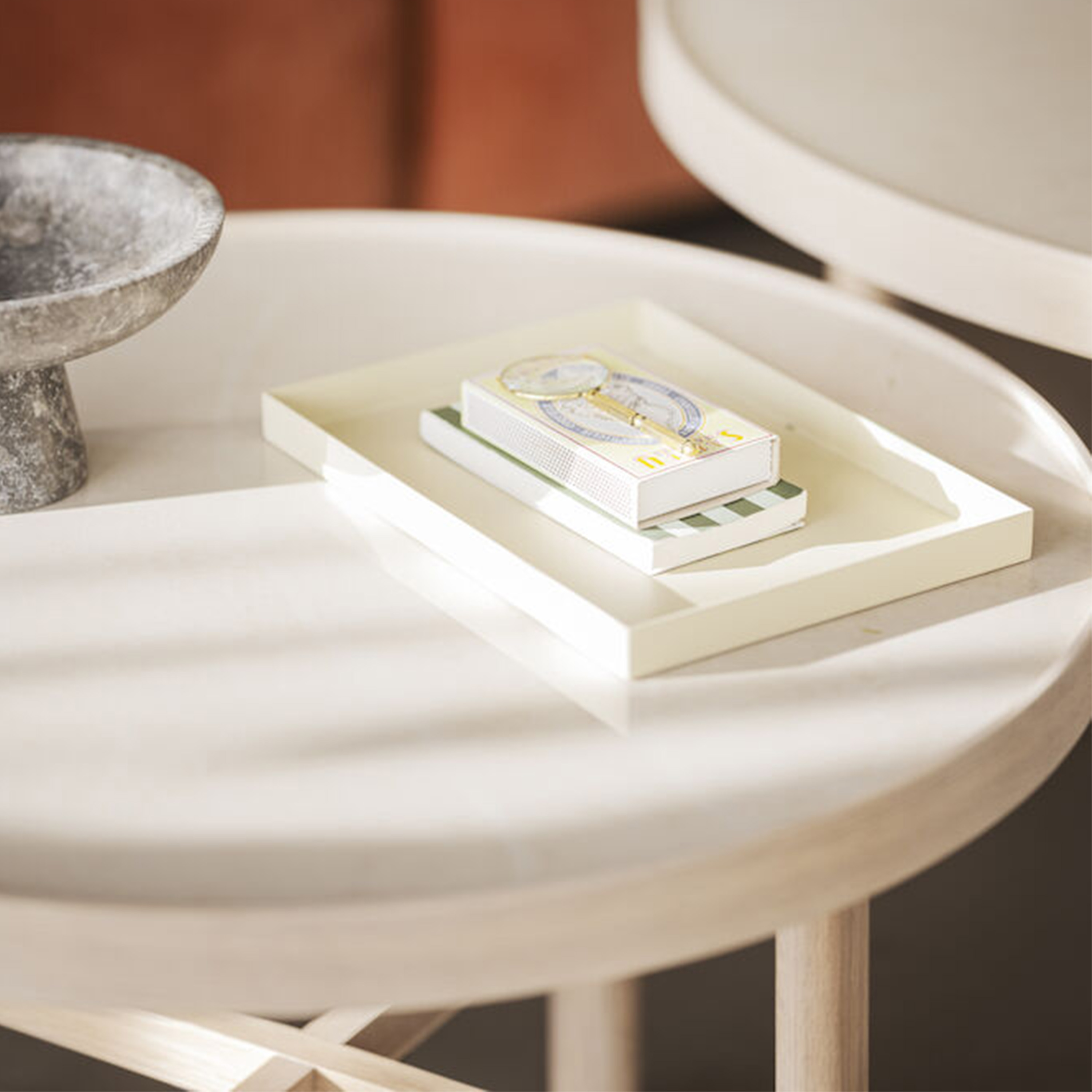 Rowico Home Marsden Couchtisch Beige/Weißpigmentiert Ø60