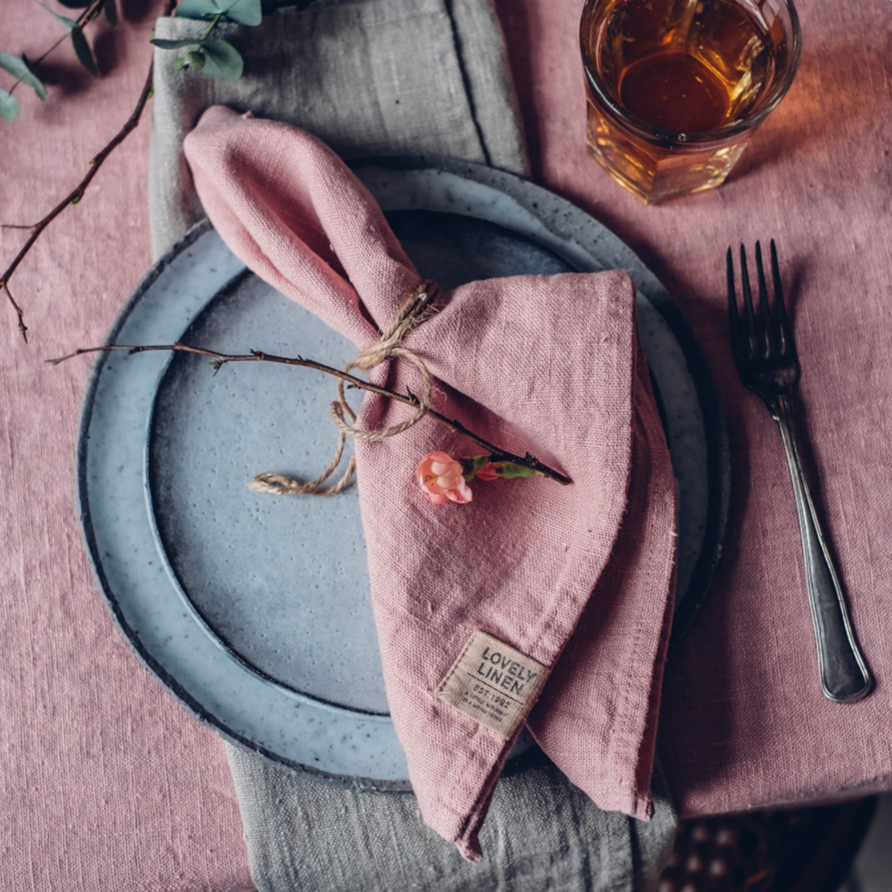 Lovely Linen Lovely Servietten Leinen Litchi 4er-Pack