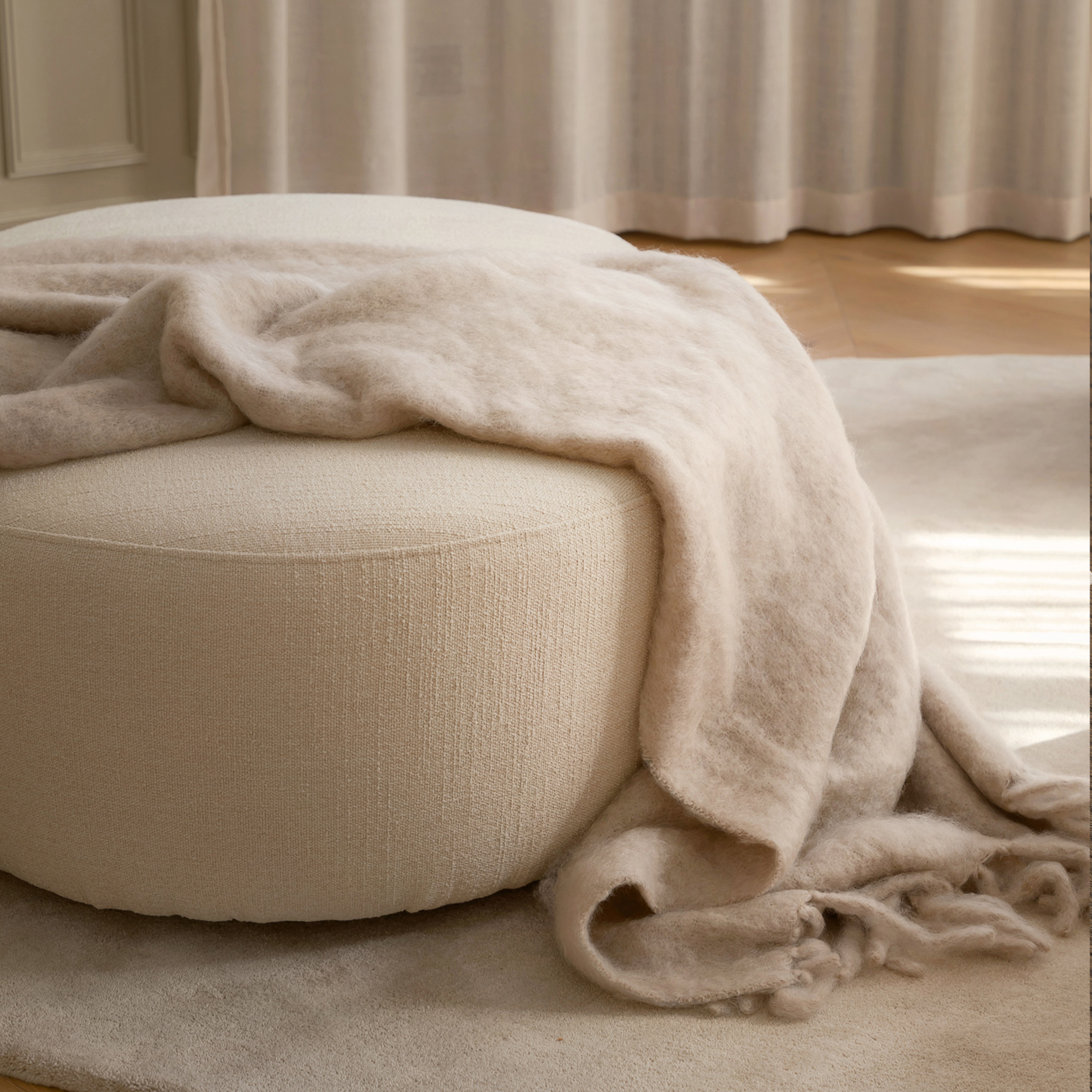 Stackelbergs Luxury Kid Mohair Decke Light Taupe