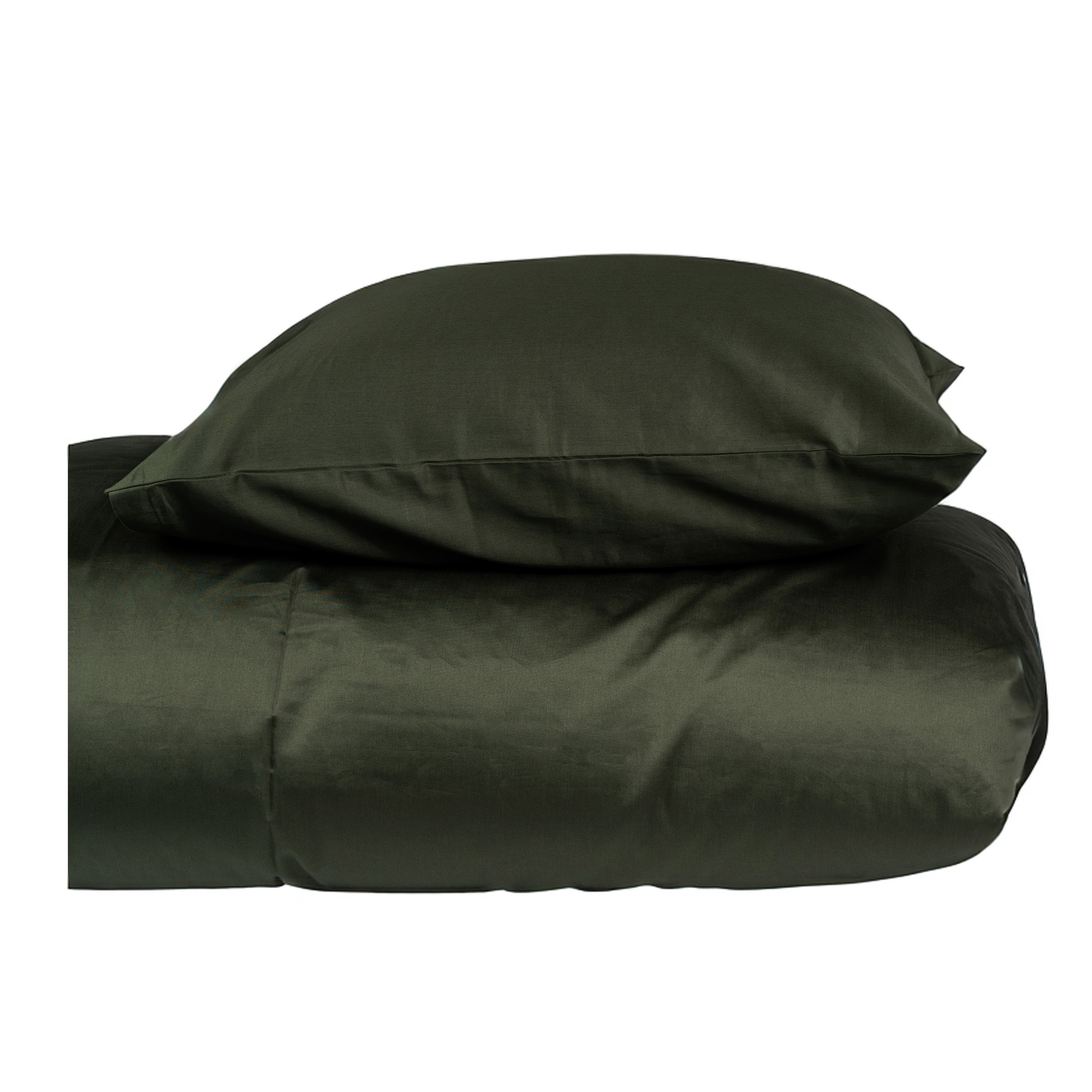 Satin 3-del Påslakanset Forest Green