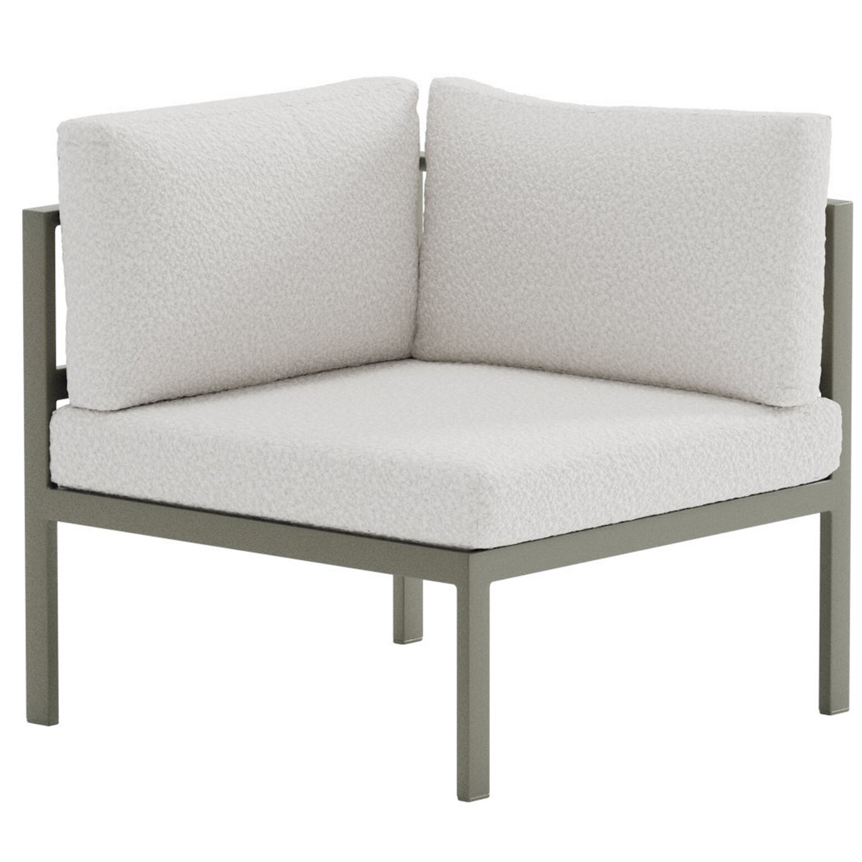 Copacabana Hörnmodul Brown/White Bouclé