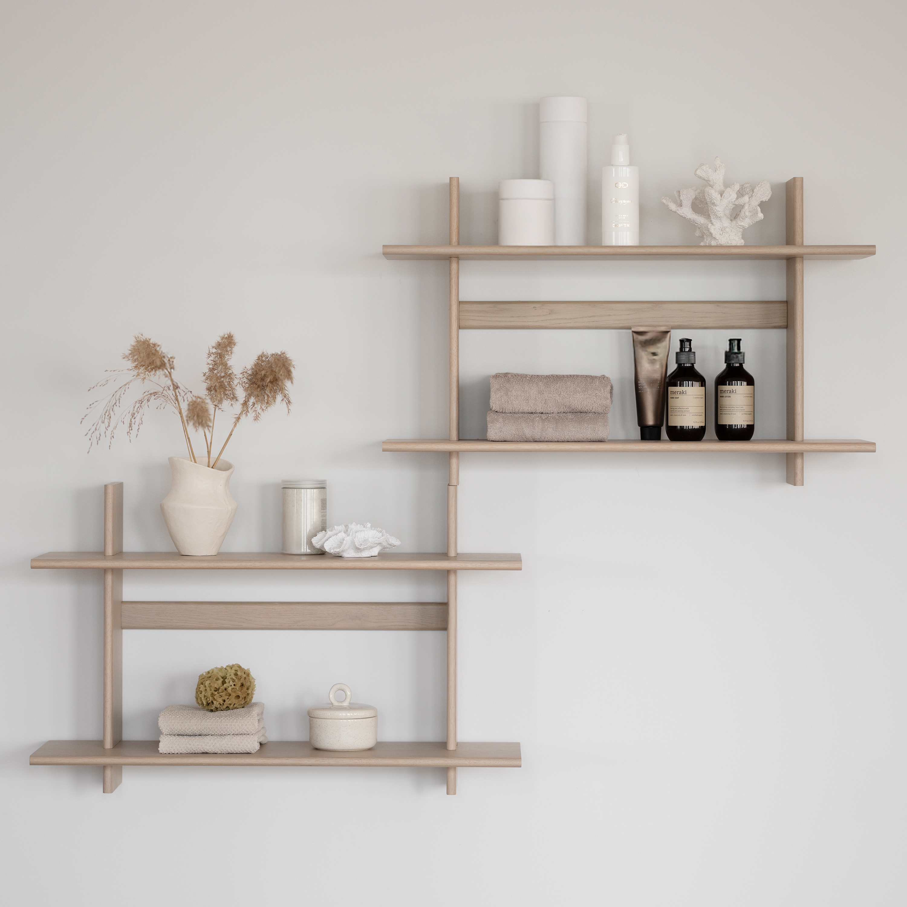 Rowico Home Westlock Wandregal Weiß pigmentierte Eiche 75x48