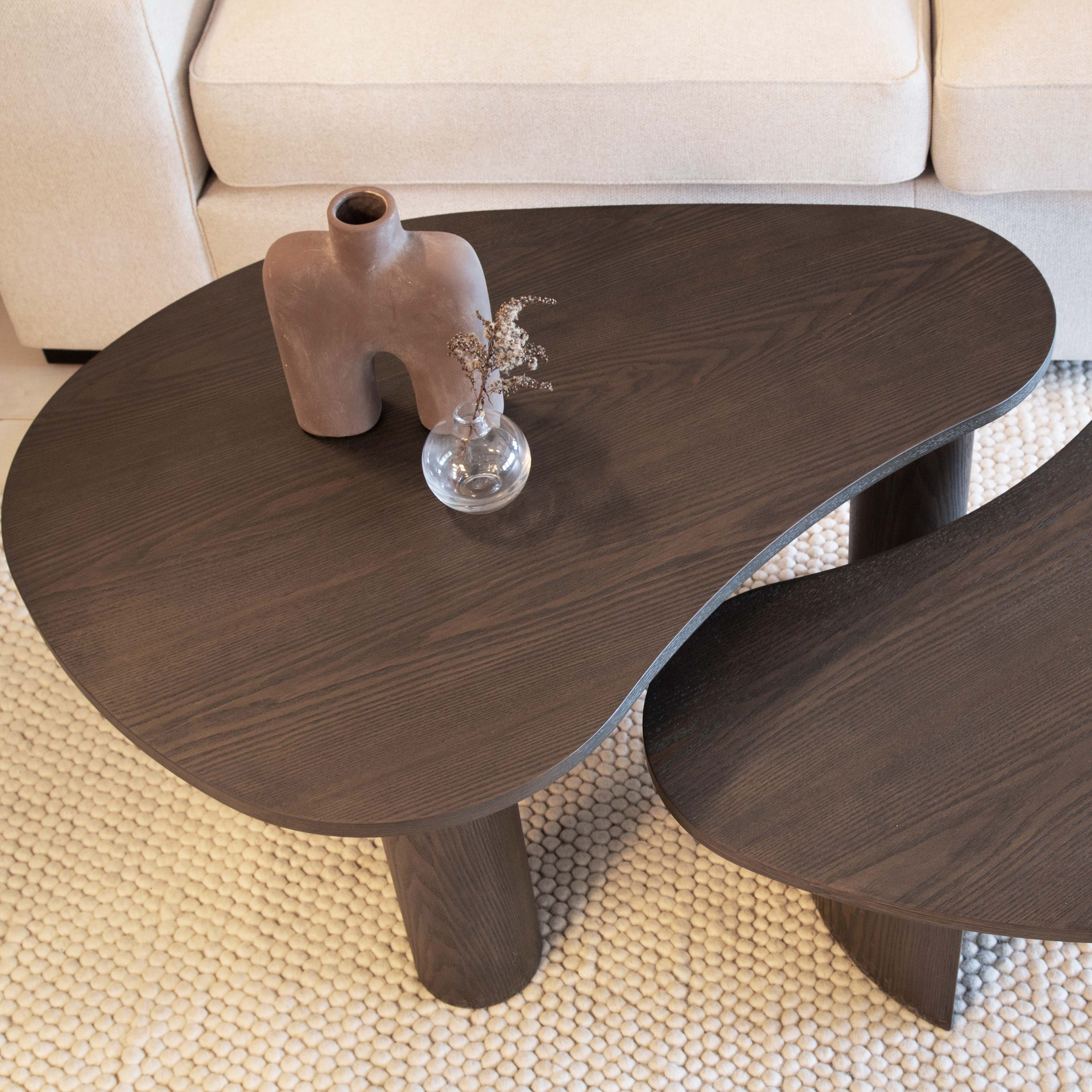 Nordic Home Carolin Sarjapöytä Tummanruskea 2 kpl