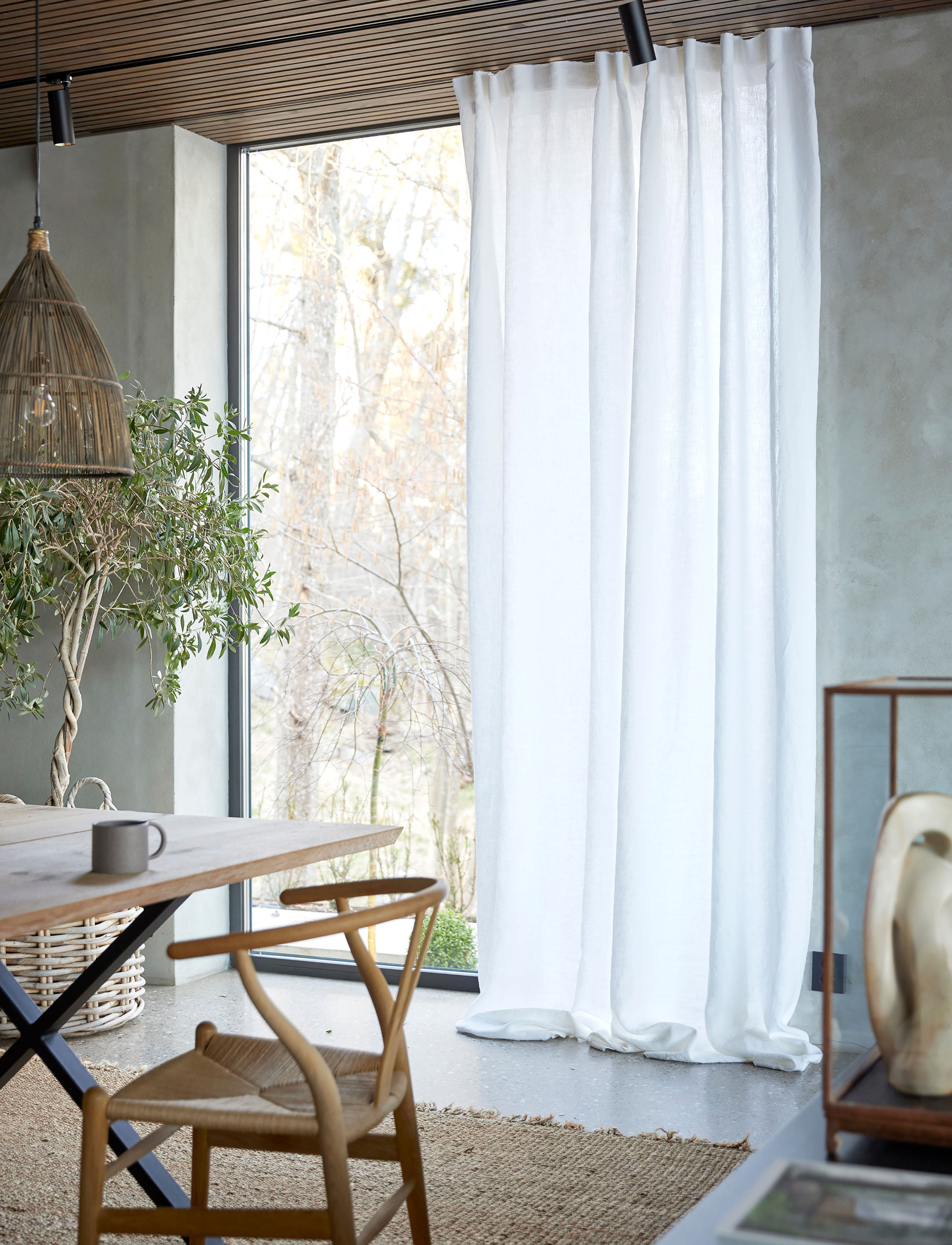 Himla Sunshine Gardinlängd Linne White 140x250