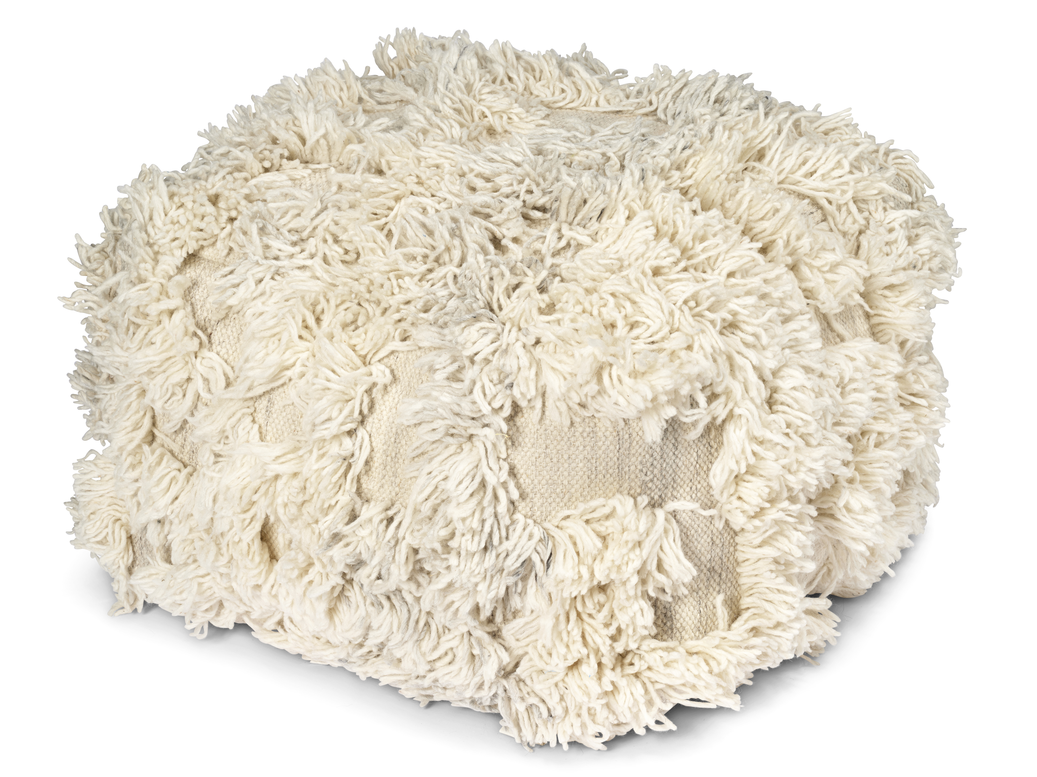Classic Collection - Rio Sittepuff Ivory/Melange 55x55 - Hvit  - Puffer
