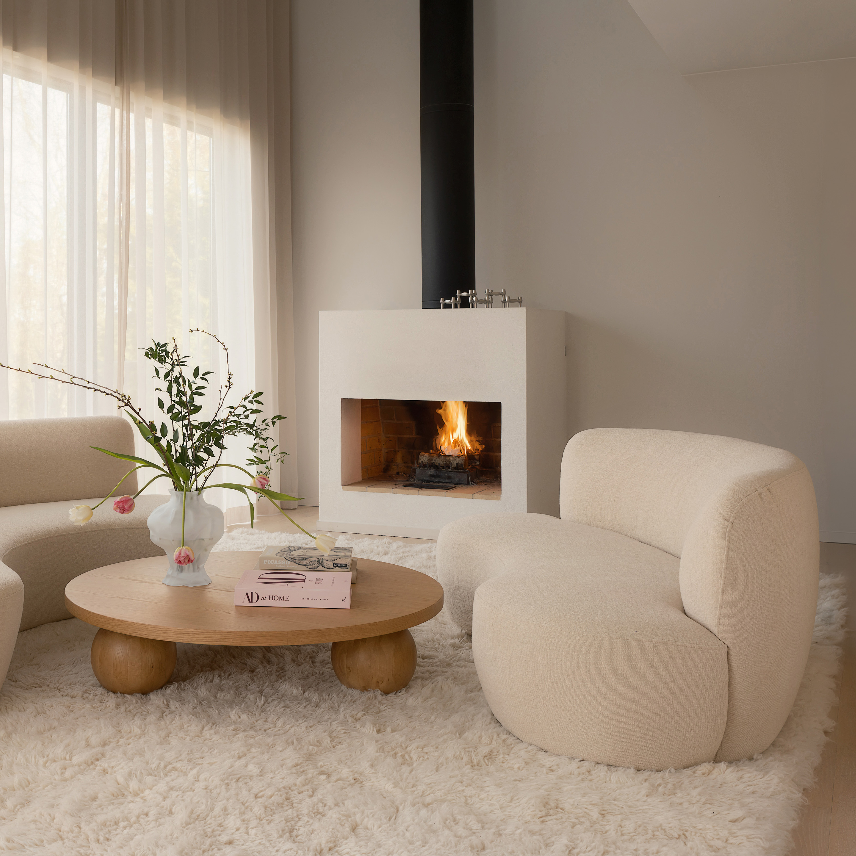 Sleepo Collection Moon 3-seater Sofa Bouclé Beige 190cm