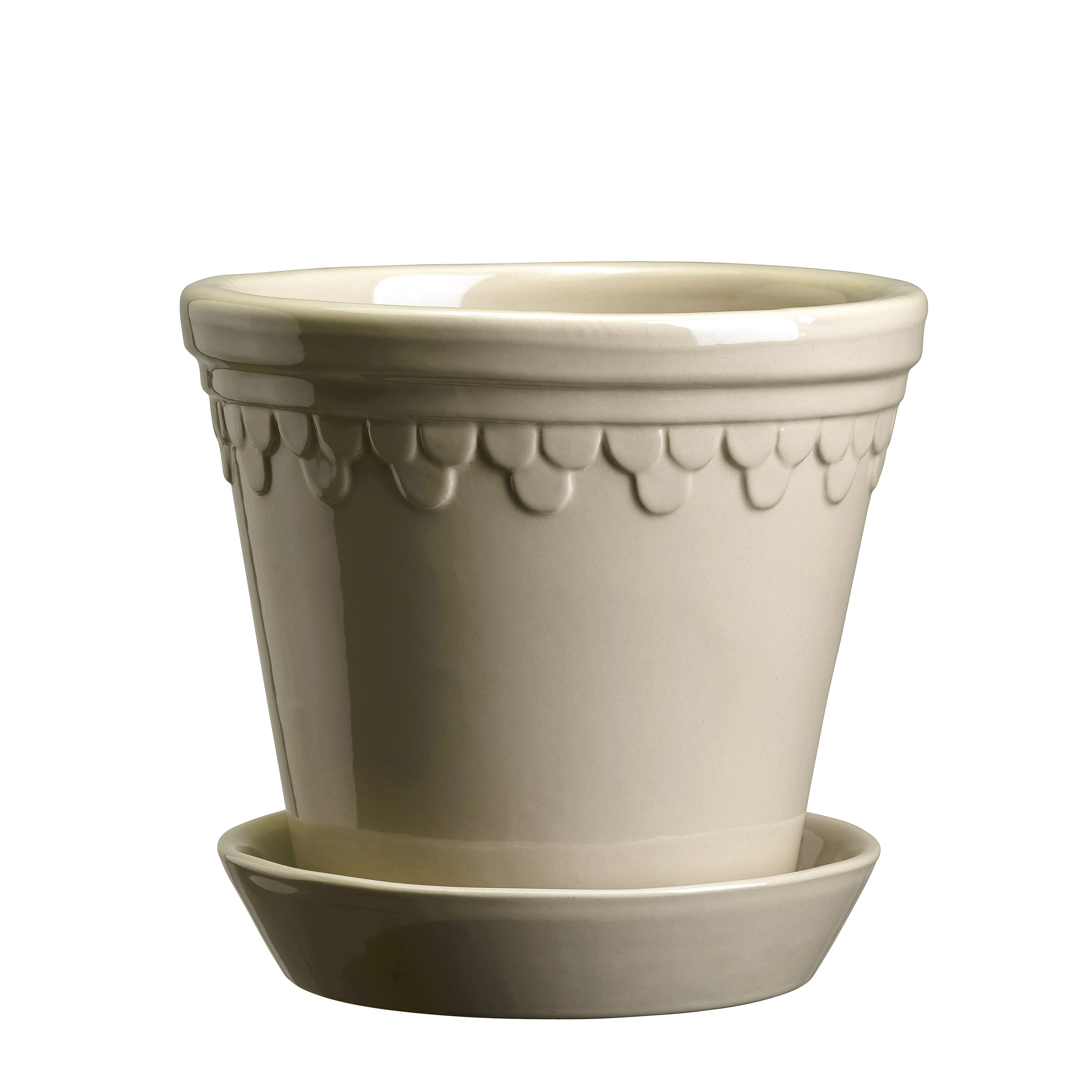 Københavner Kruka med fat Glazed Sand Stone Ø25