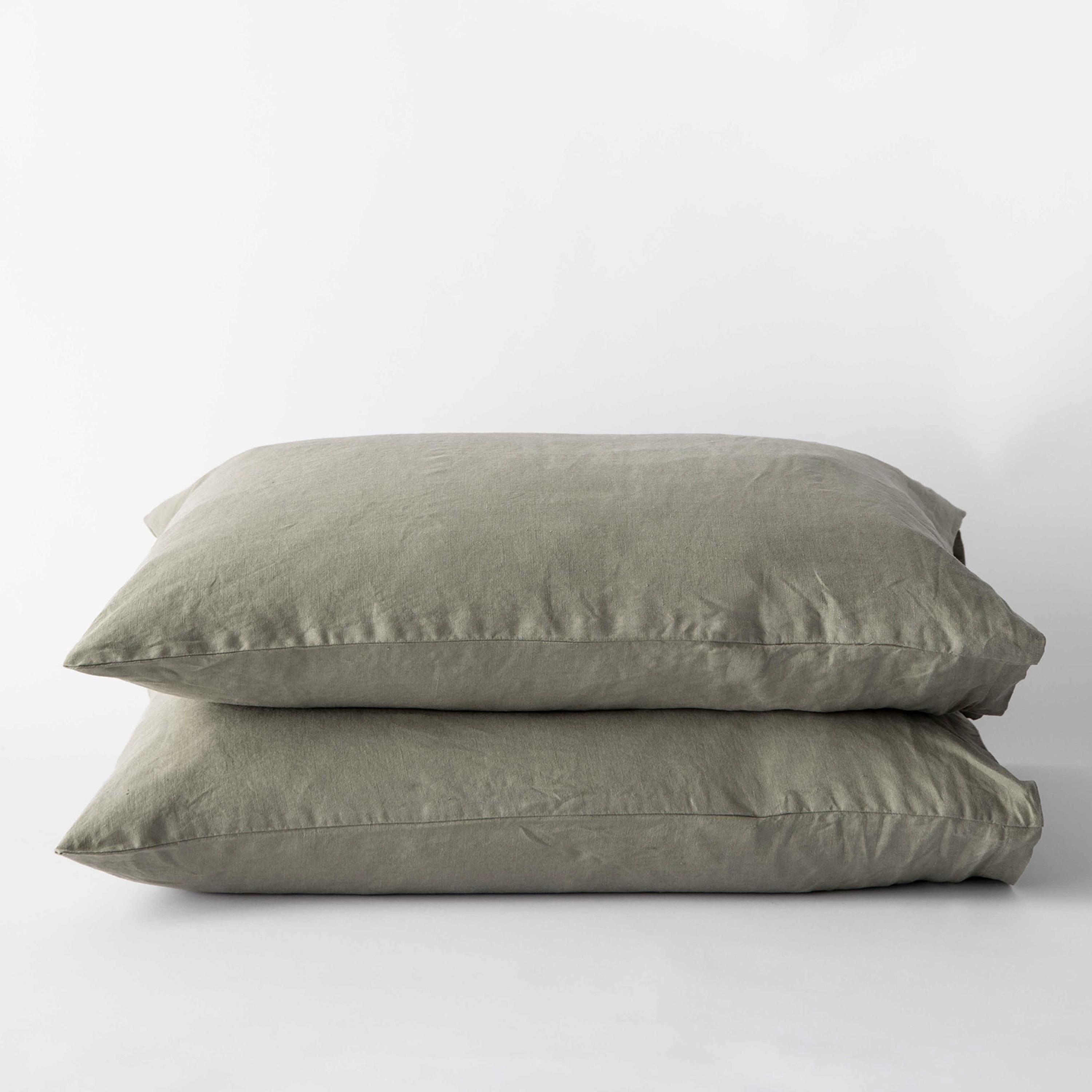 Tell me more Örngott Linne Olive 50x60 2-pack