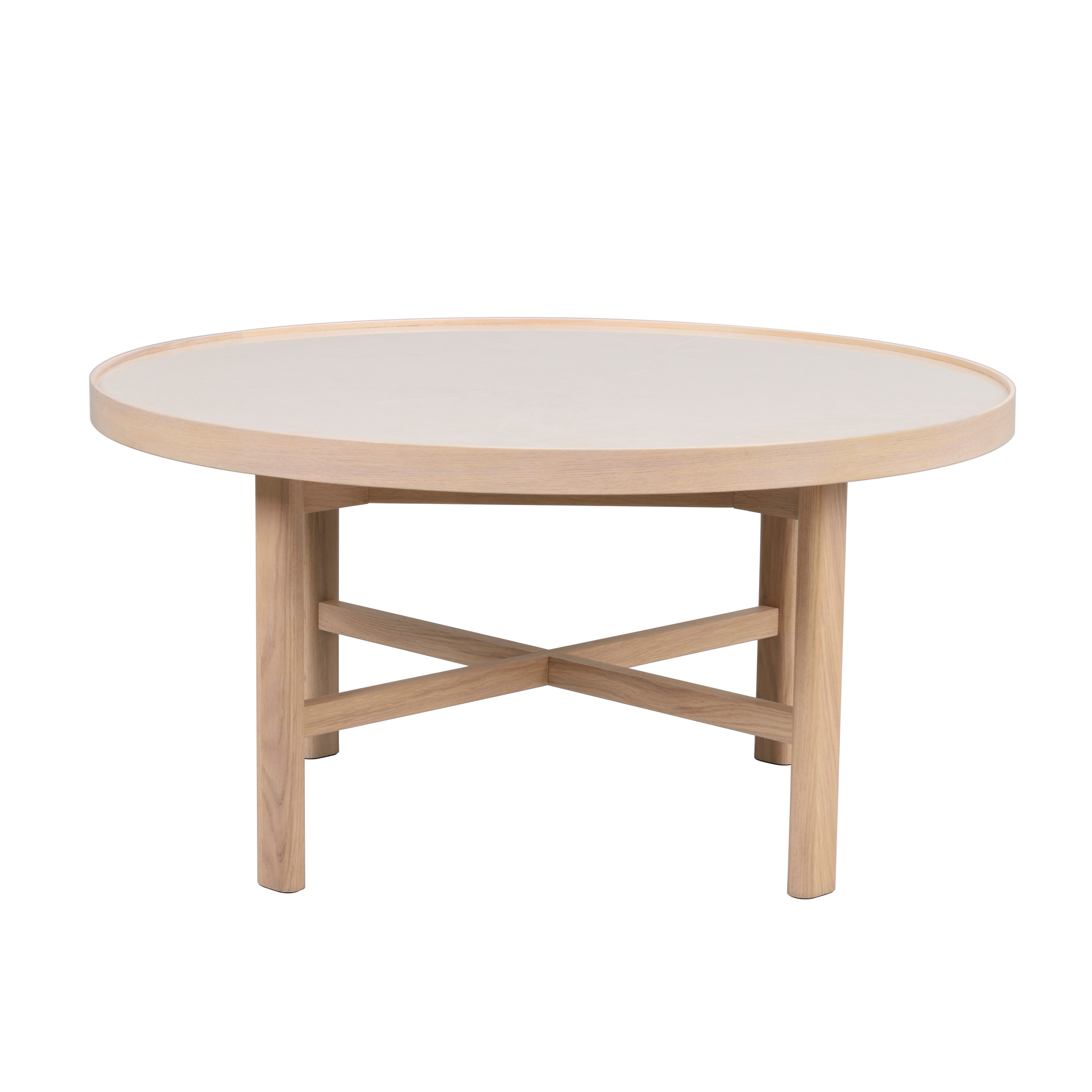 Rowico Home Marsden Soffbord Beige/Vitpigmenterad Ø90