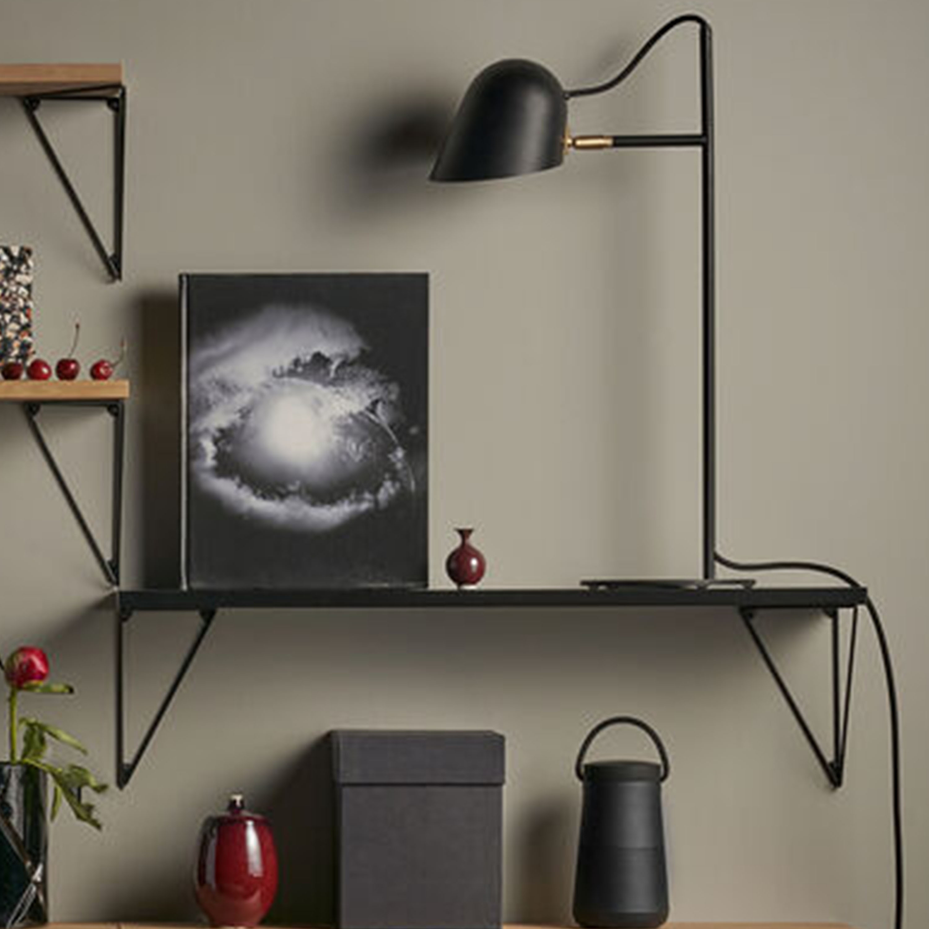 Maze Pythagoras Shelf Black 20x80cm