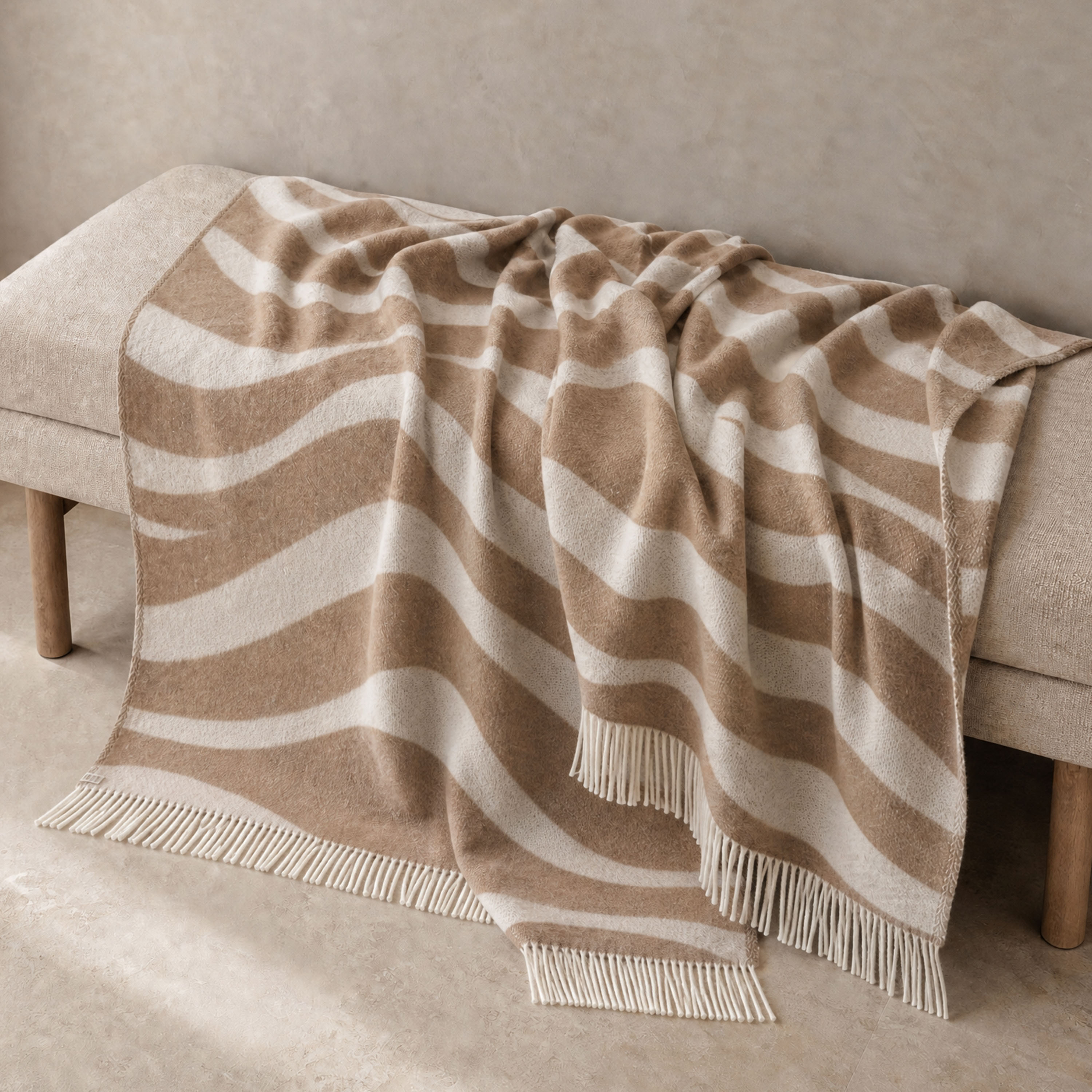Classic Collection Flow Pläd Beige 130x180