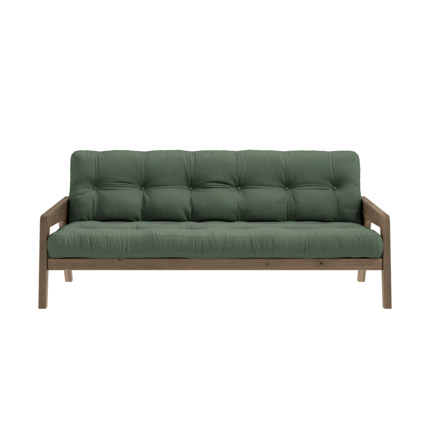 Grab Bäddsoffa Brun/Olive Green 204cm