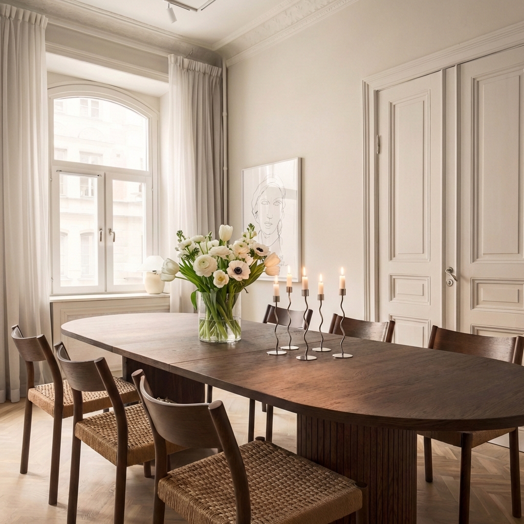 Sleepo Collection Bauer Spisebord Brunbeiset 220+50