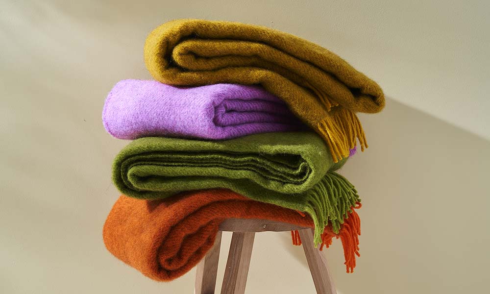 Klippan Yllefabrik Gotland Villapeitto Oranssi