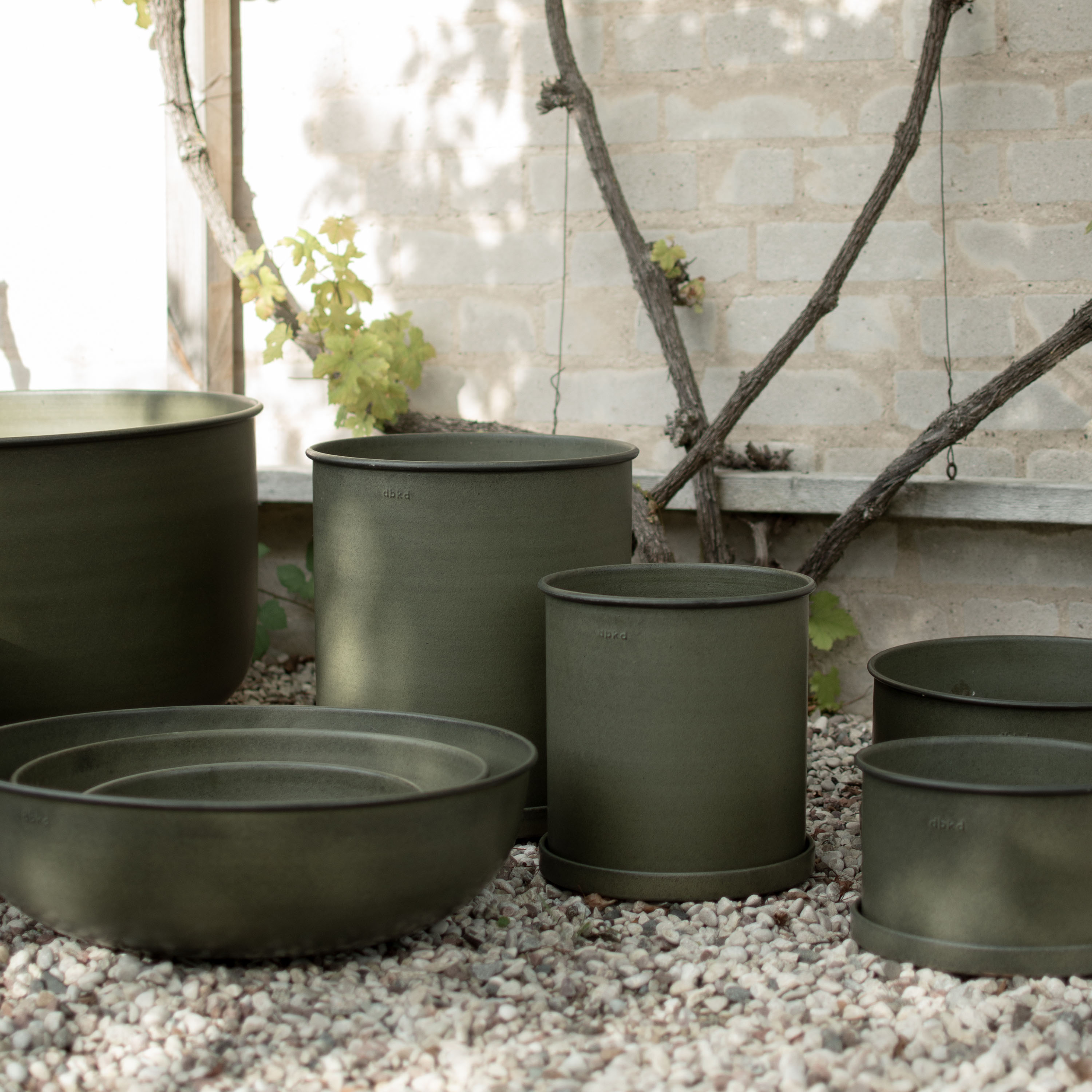 DBKD Plant Pot Blumentopf Grün Groß 2er-Pack