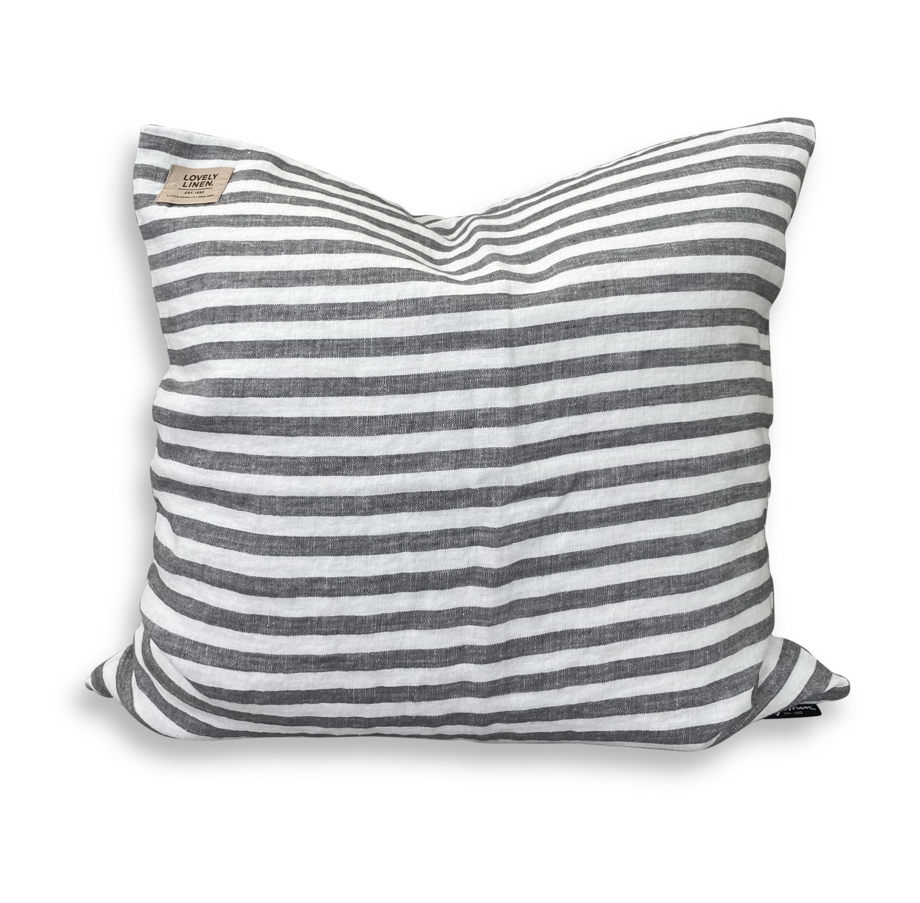 Misty Kuddfodral Linne Edge Dark Grey 50x50