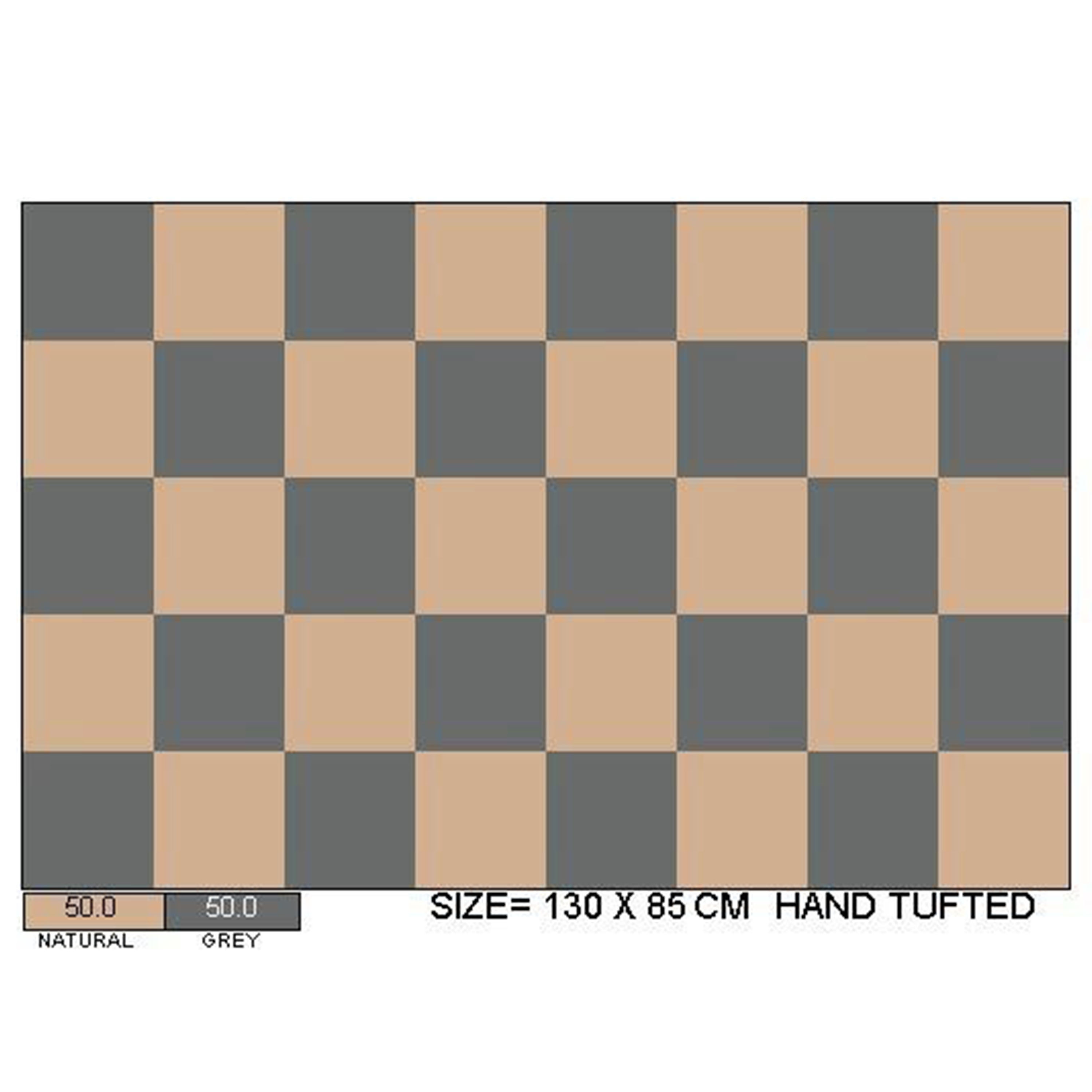 Classic Collection Square Dørmatte Grå/Natur 85x130