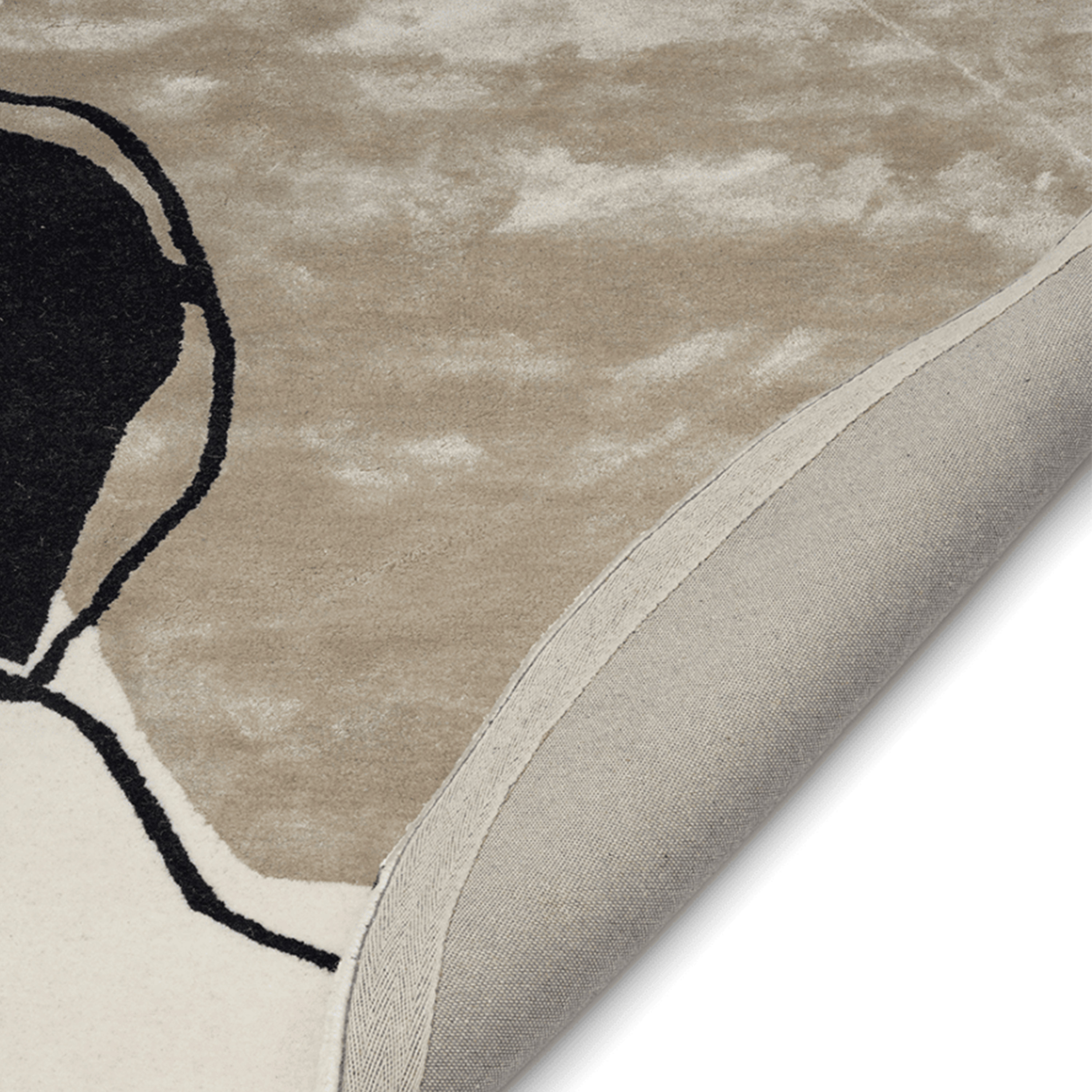 Classic Collection Abstract Ullteppe Rund Ivory Ø200