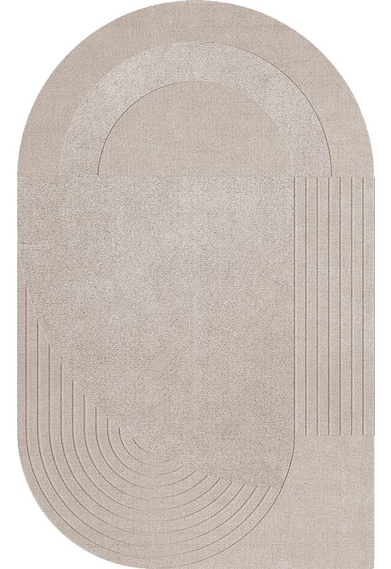 Layered - Circular Ullmatta Light Oatmeal 220x350 - Beige