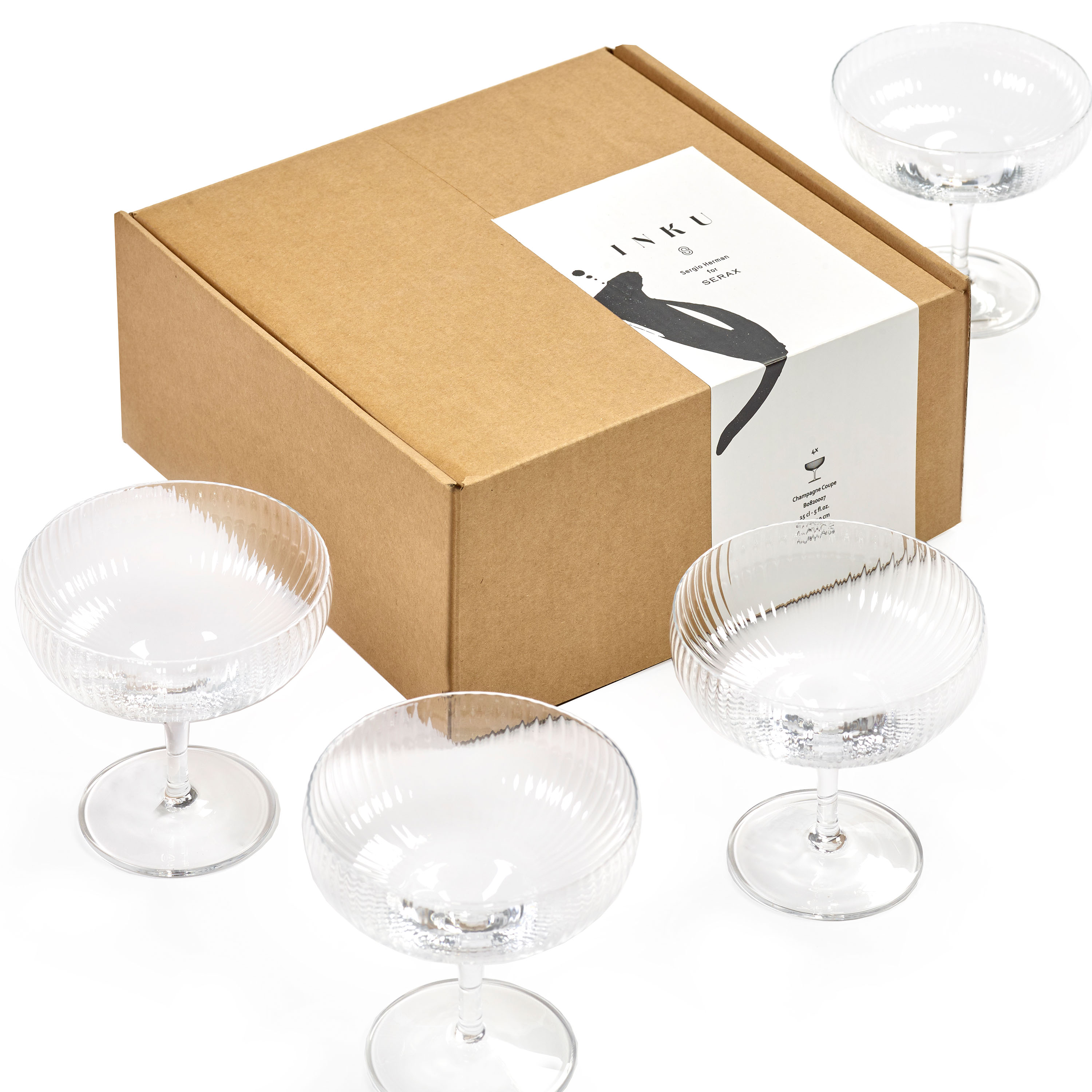 Serax Inku Coupeglas Transparent 4-pack