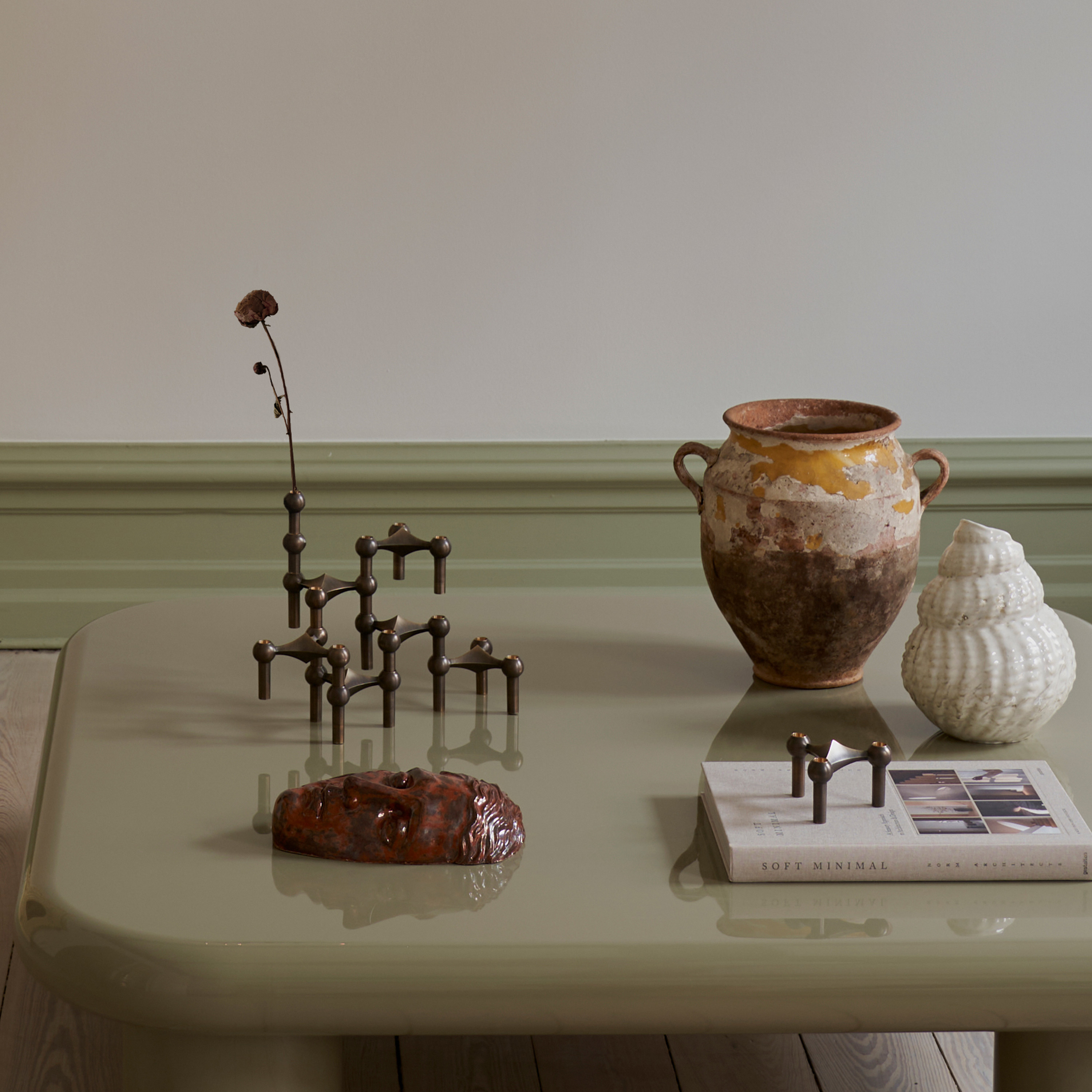 Stoff STOFF Nagel Vase Bronsert Messing