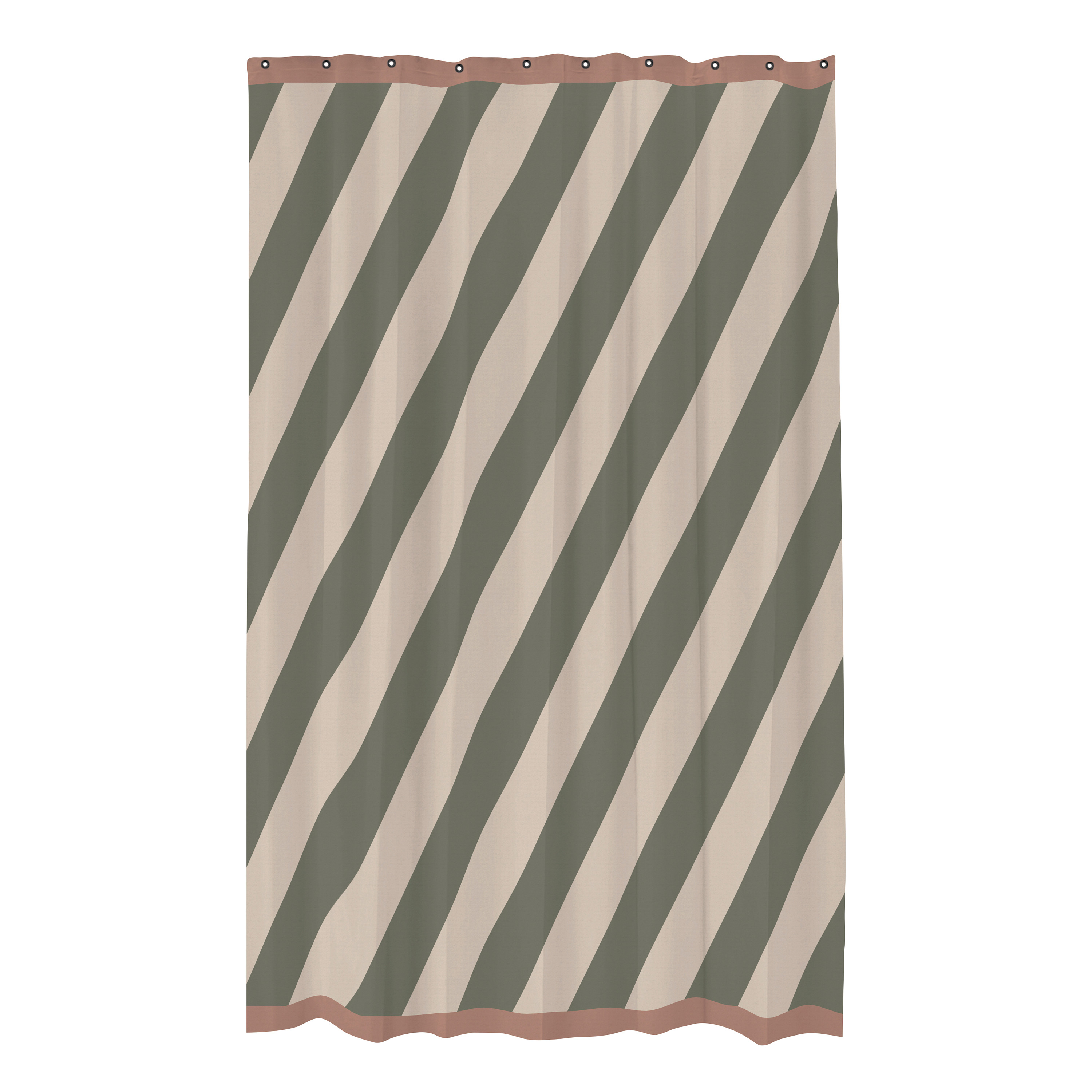 Mette Ditmer - Diagonal Duschdraperi Dark Olive 150x200 - Grön