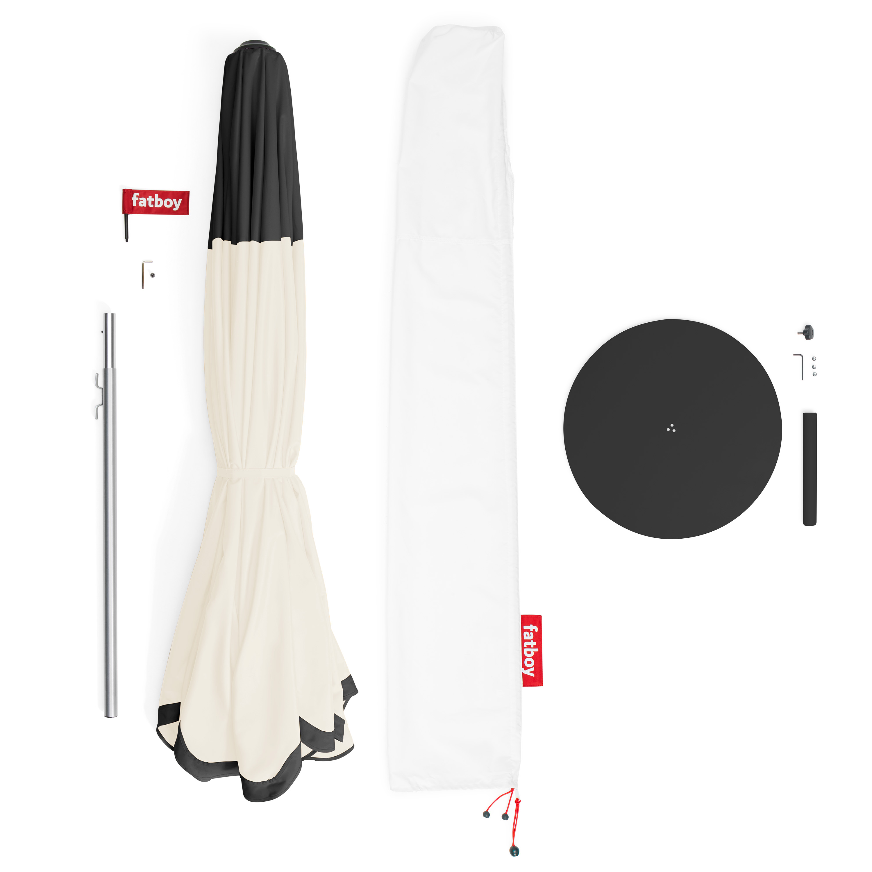 Fatboy Pensol Parasoll inkl Fot Creme/Black Ø350