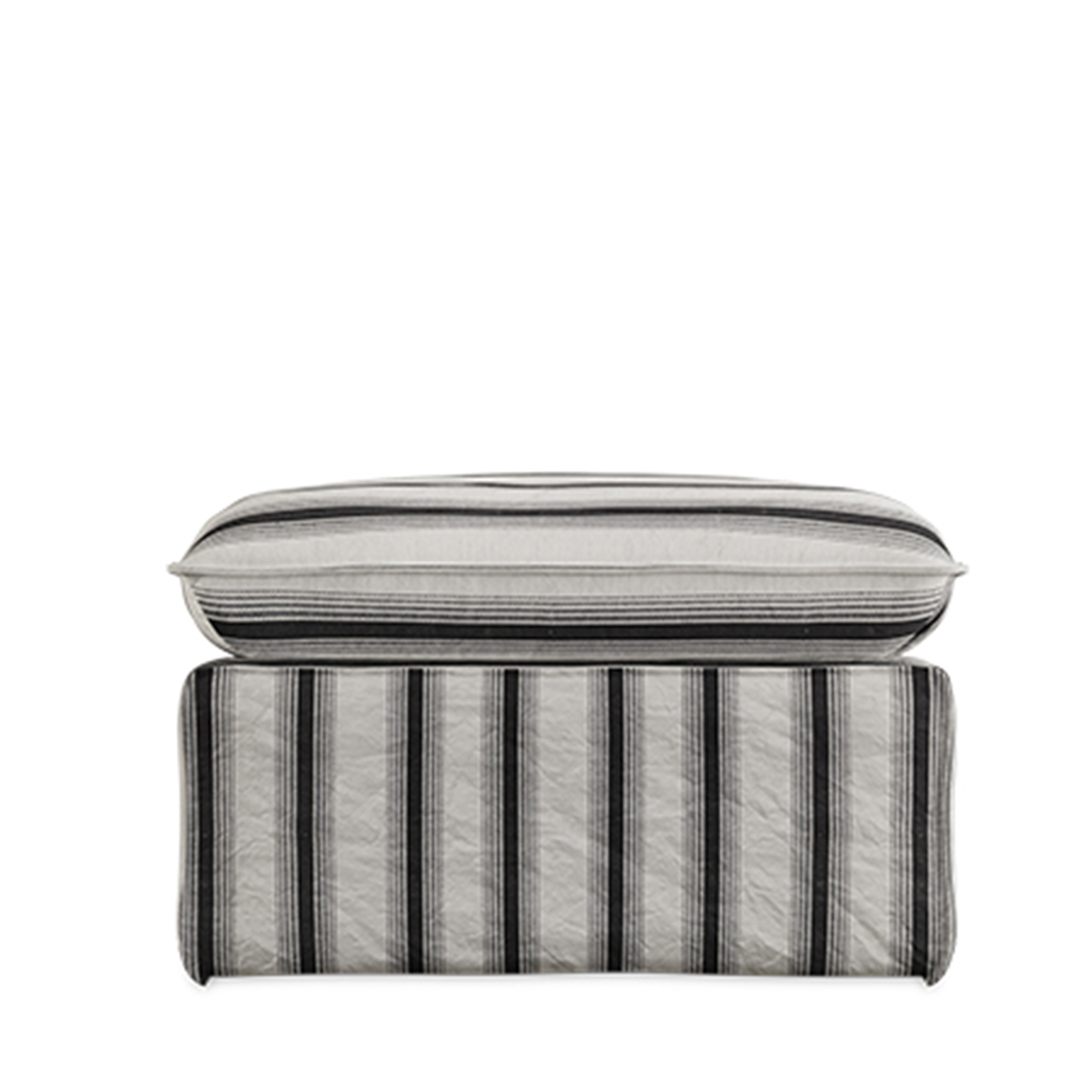 HKliving - Nomad Puff Hocker Rocco/Chalkstripe - Vit