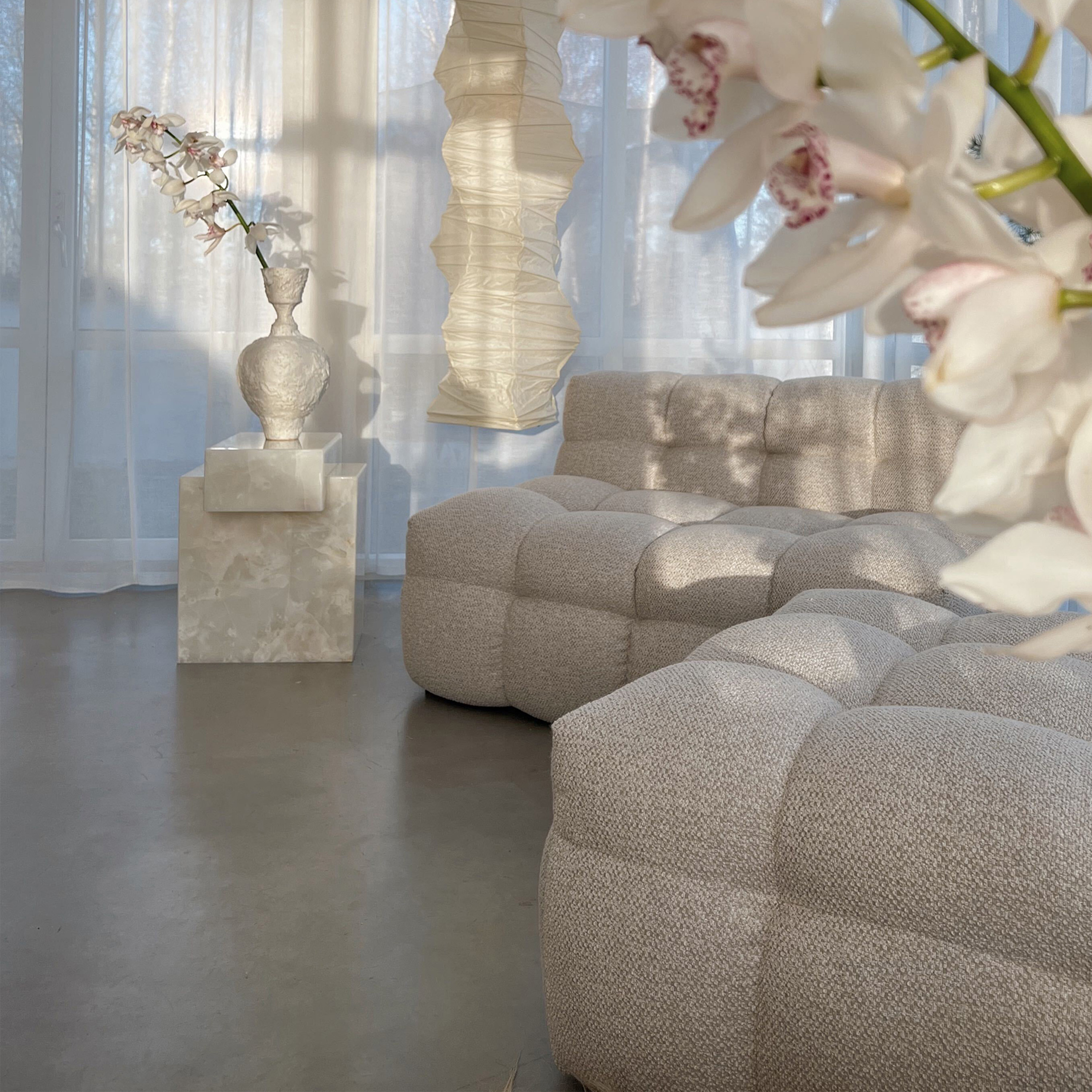 Sleepo Collection Billie Sittpuff Beige Bouclé Large