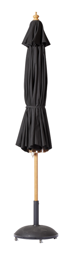 Cinas Capri Nero Parasol Schwarz/Teak Ø300