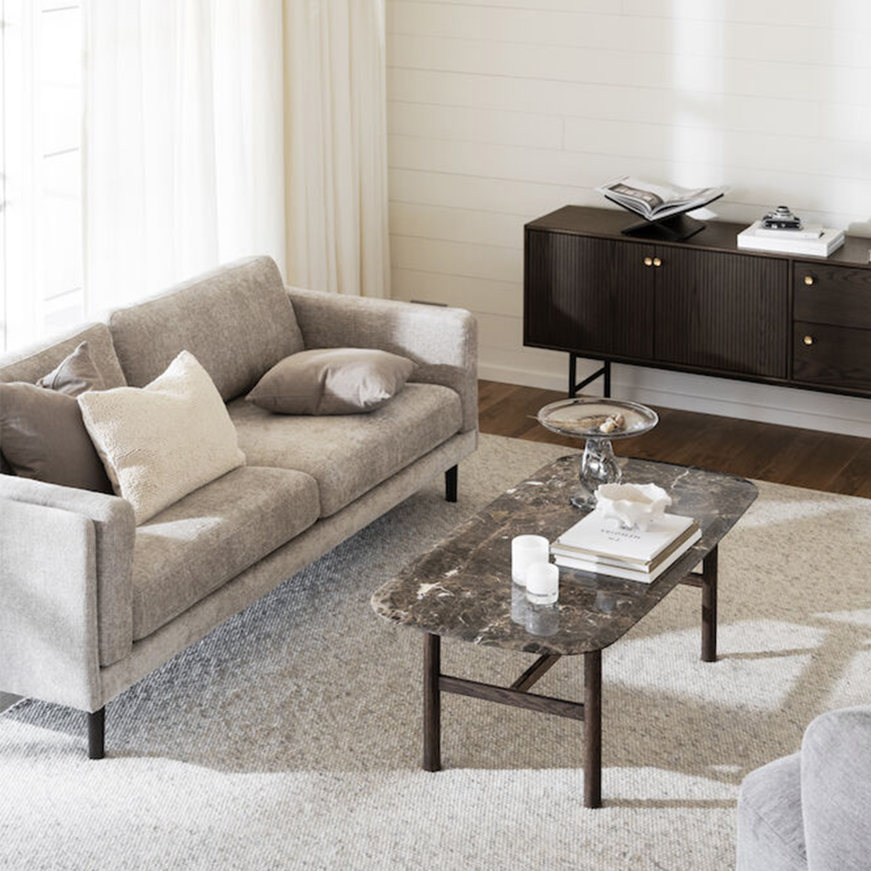 Rowico Home Hammond Soffbord Brun Ek/Brun Marmor 135x62