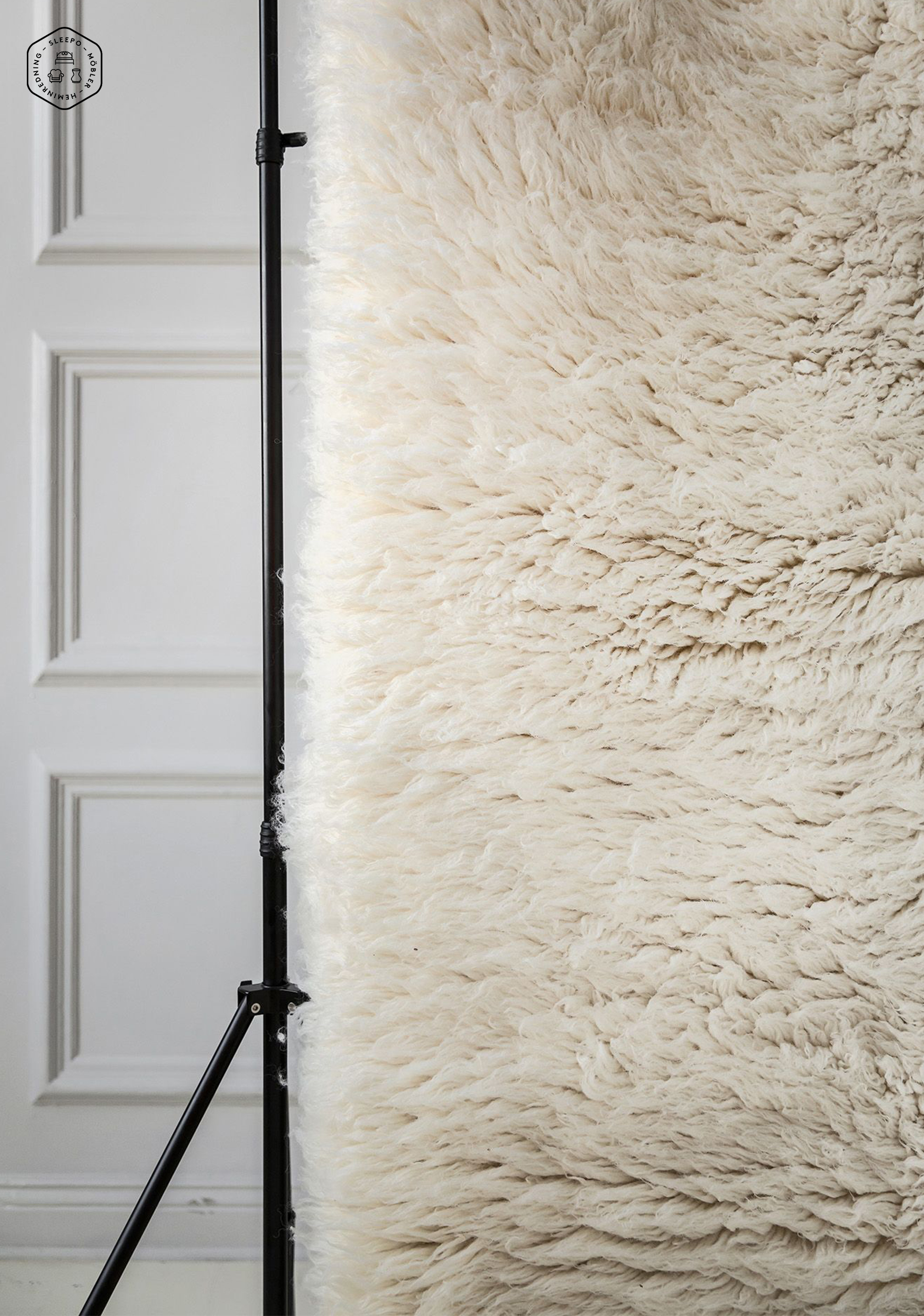 Sleepo Collection Fluffy Flokati Matta White Ø120