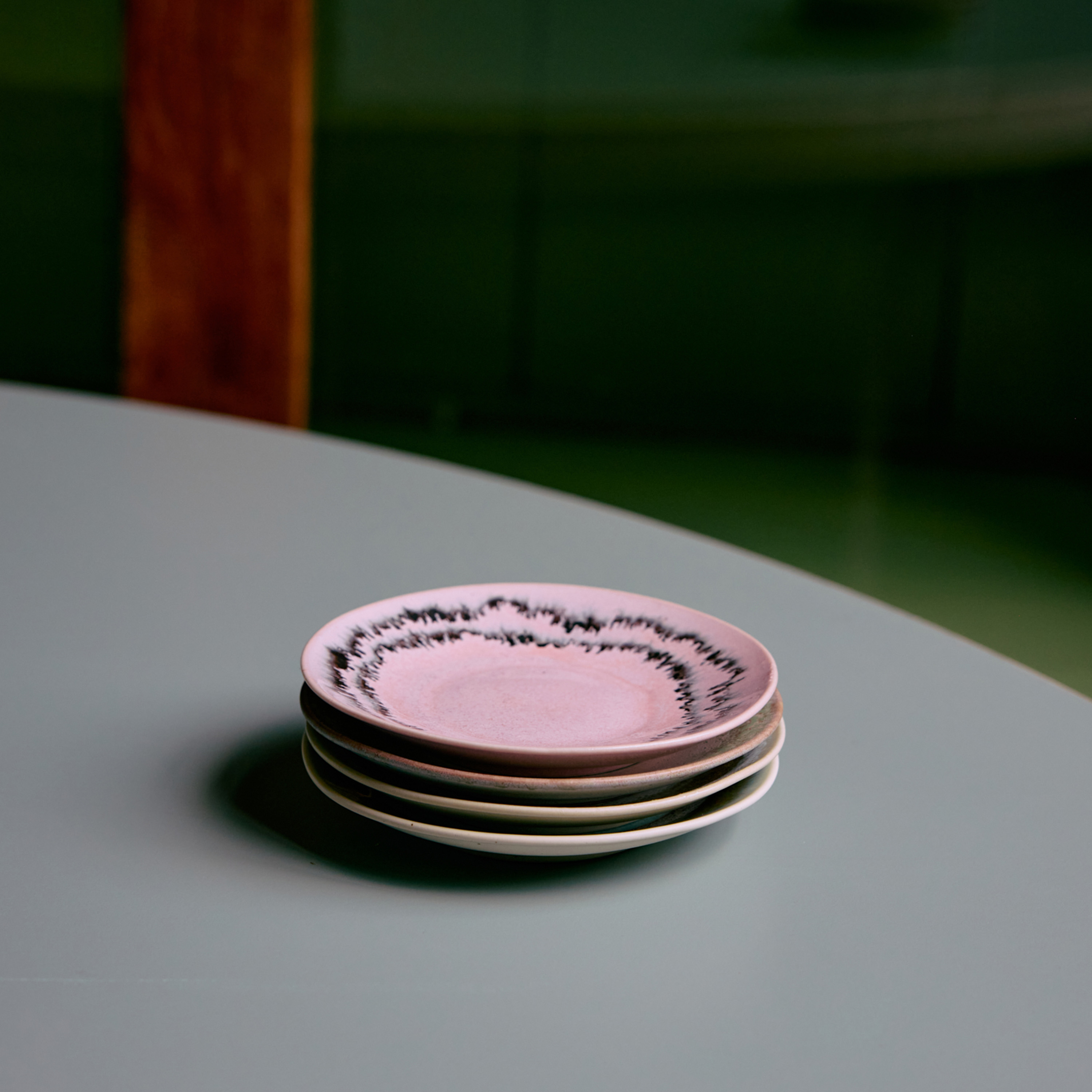 HKliving 70s Ceramics Pienet lautaset Doodle 4 kpl