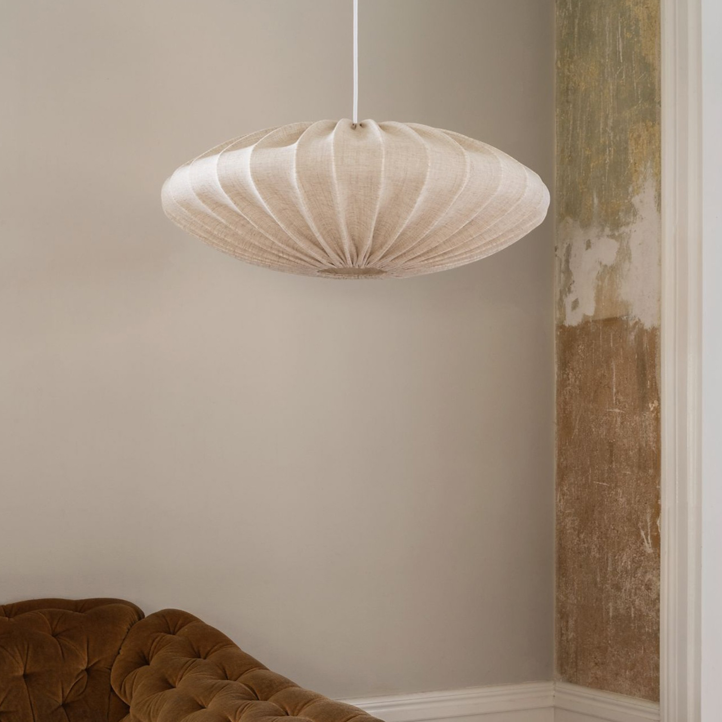 Watt &amp; Veke Ellipse Taklampa Linne Natural 65cm