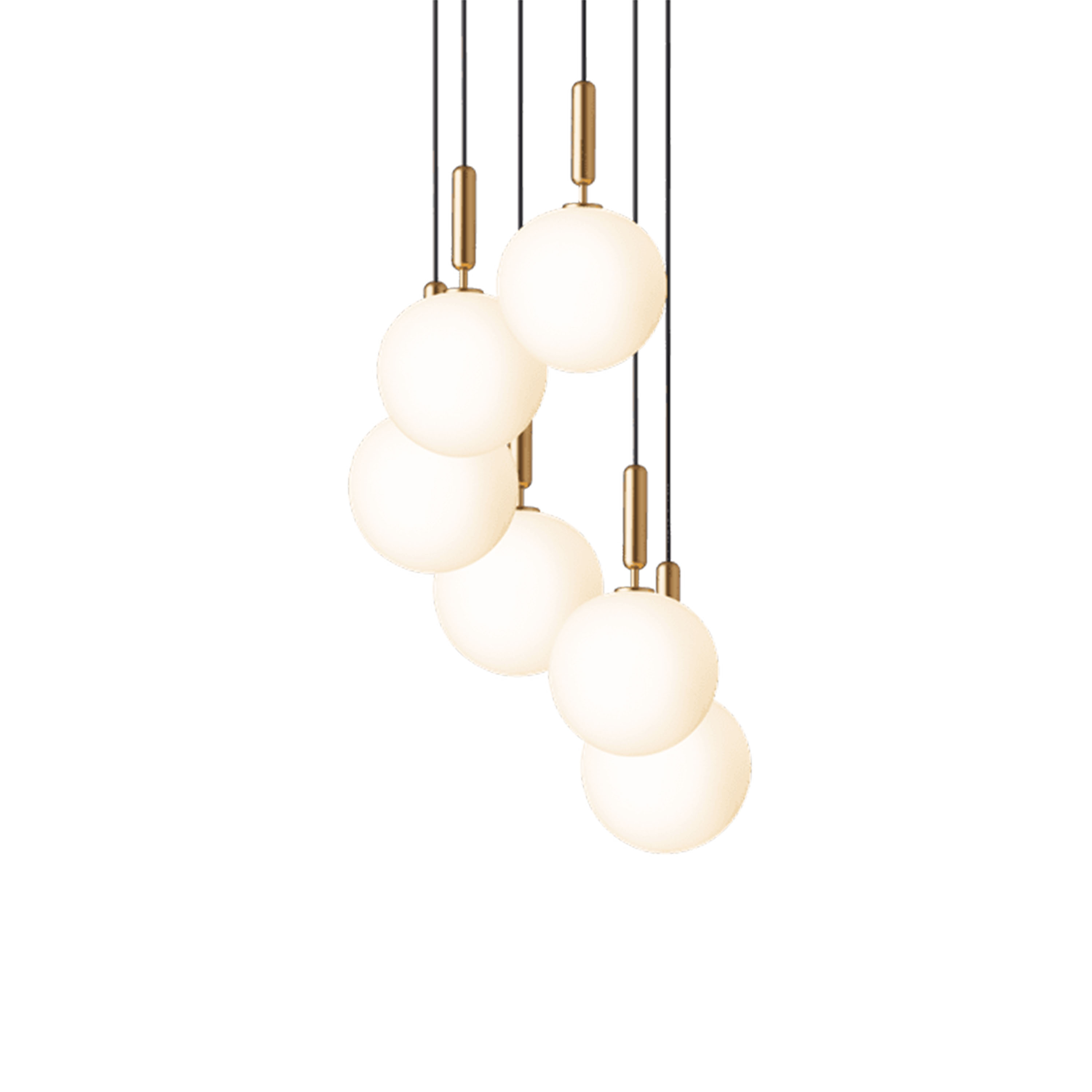 Nuura Miira 6 Taklampa Brass/Opal Ø47