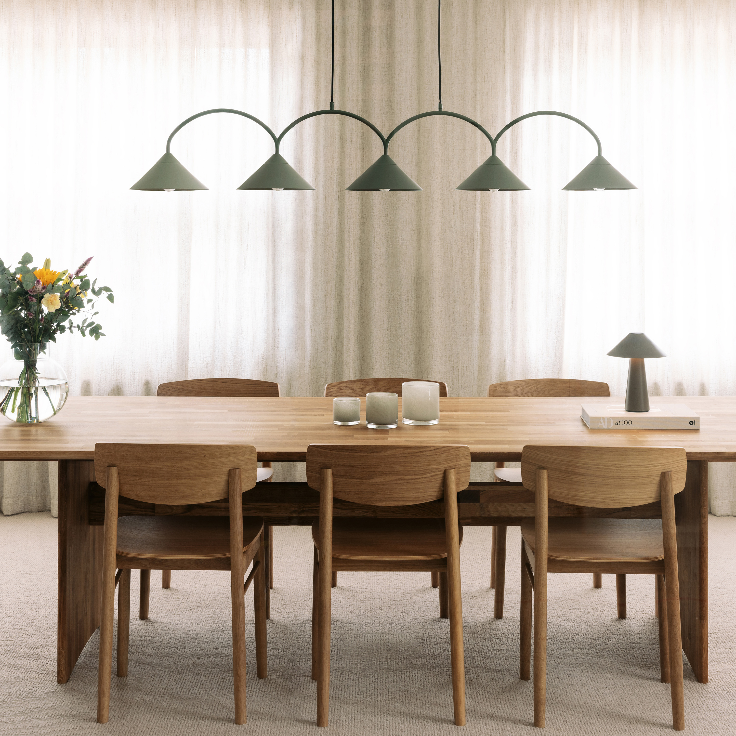 Globen Lighting Curve 5 Taklampa Grön