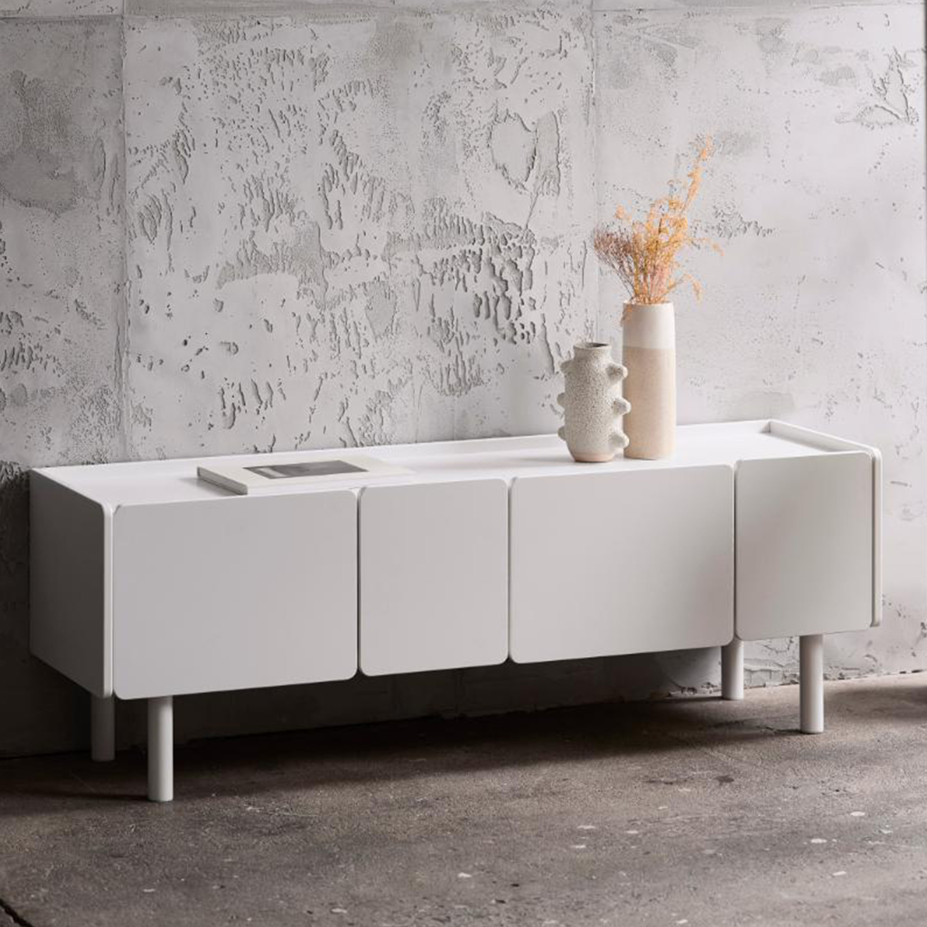 Nordic Home Sonja TV-Bank Weiß 160cm