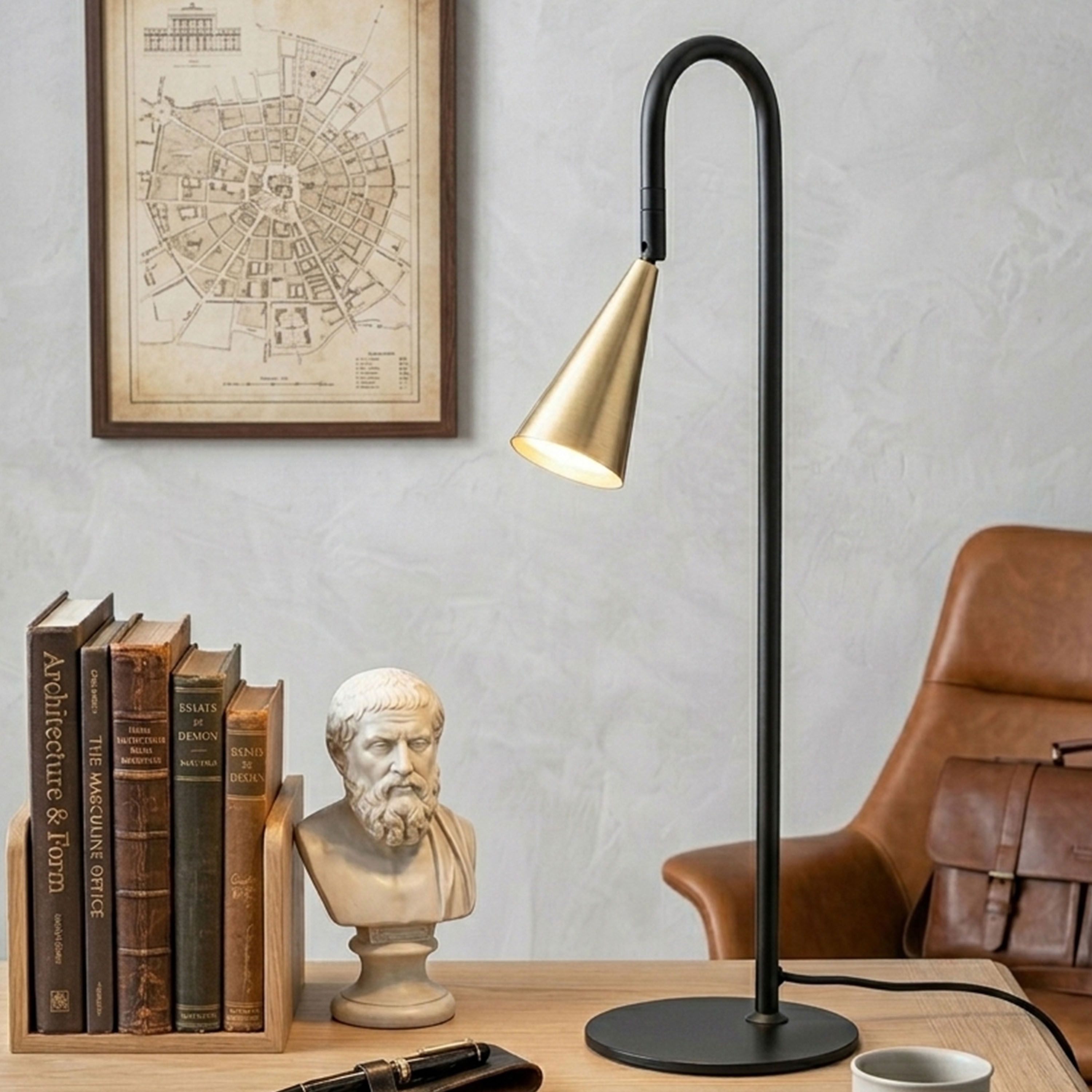 By Rydéns Spline Bordslampa Svart/Mässing 55cm