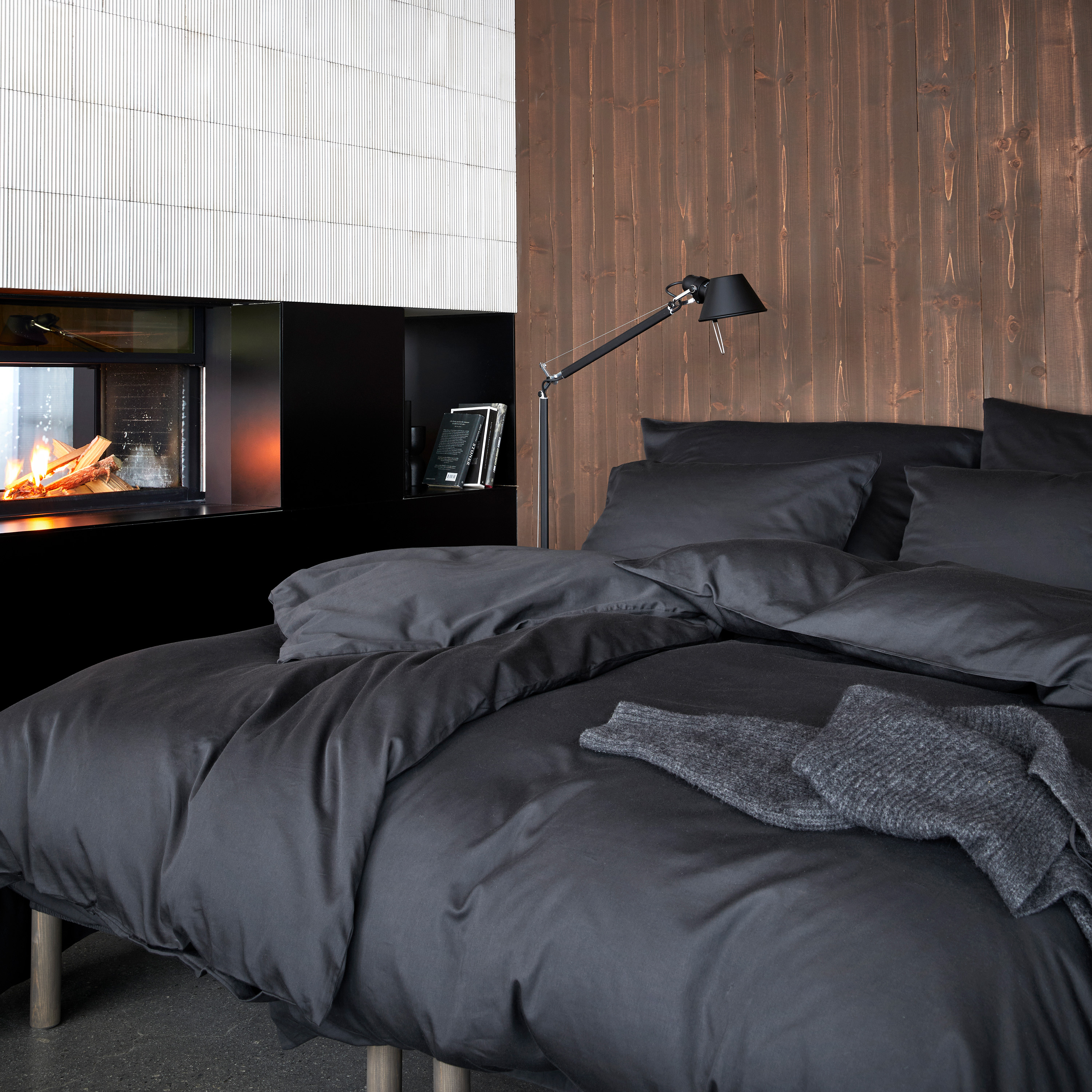 Høie Harmoni Formsydd Laken Dempet Svart 180x200