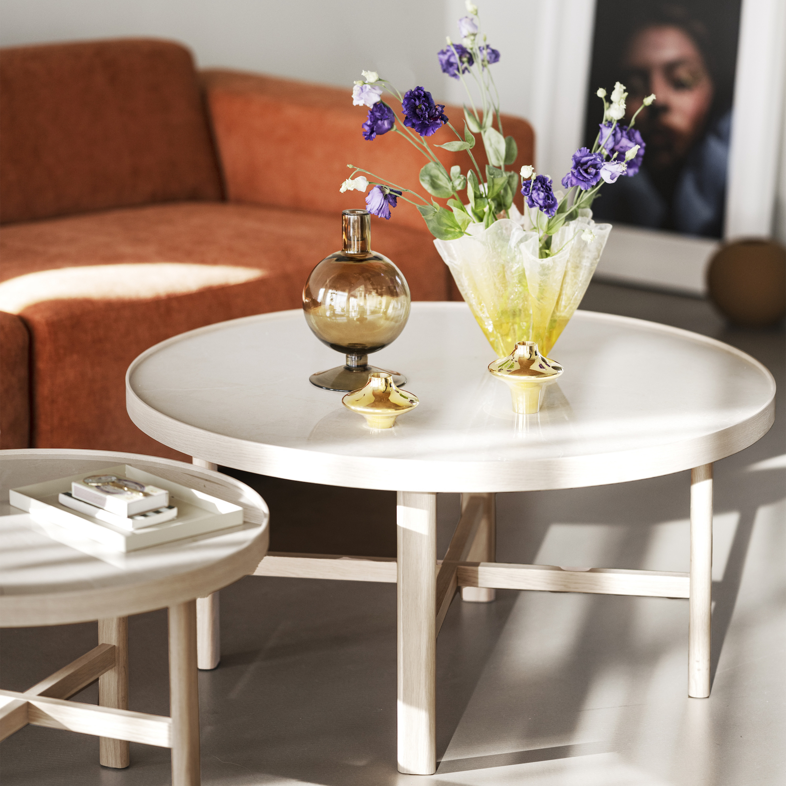 Rowico Home Marsden Couchtisch Beige/Weißpigmentiert Ø60