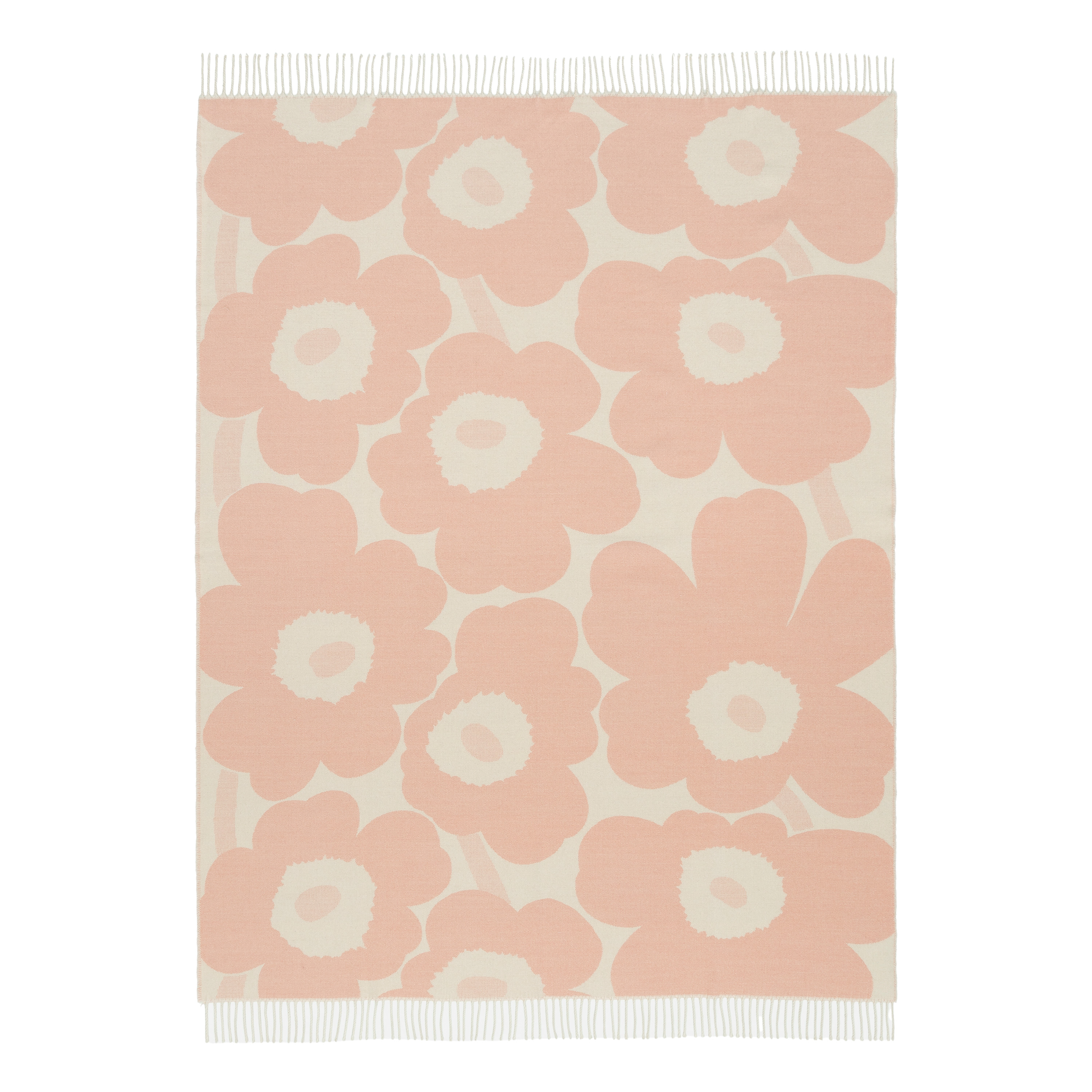 Unikko Torkkupeitto Off White/Roosa 130x180