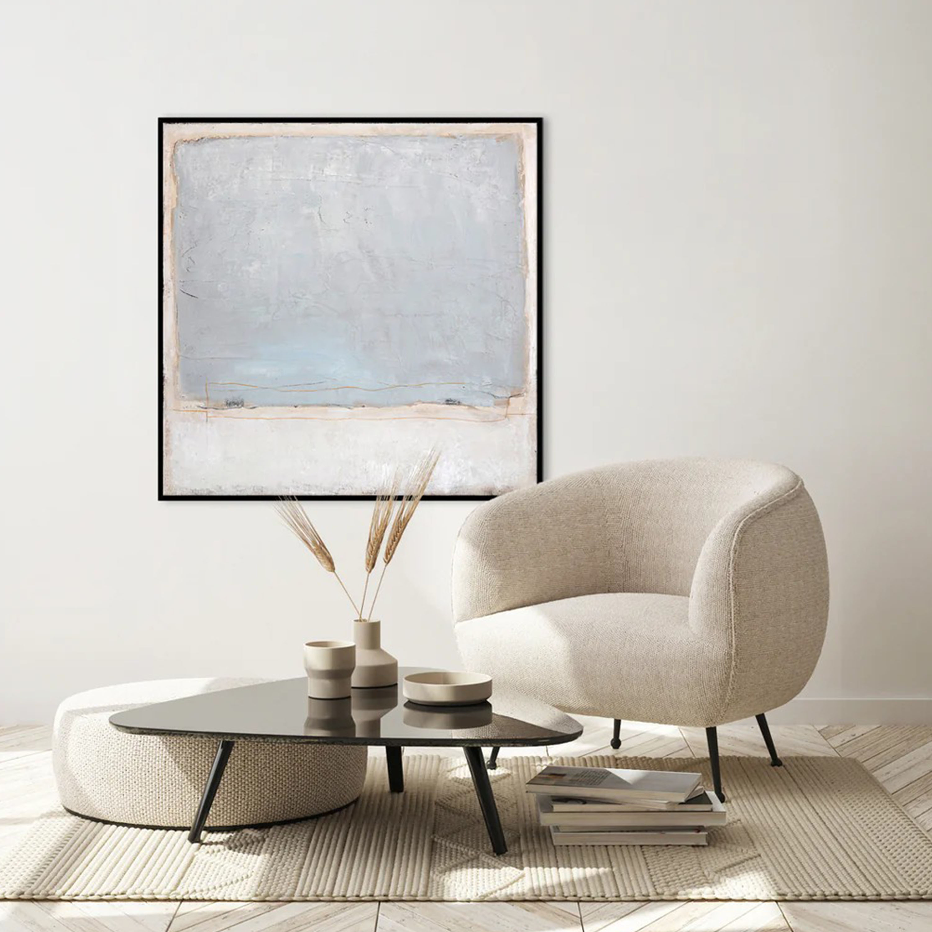 Malerifabrikken Blue Inside Tavla Black Frame 100x100