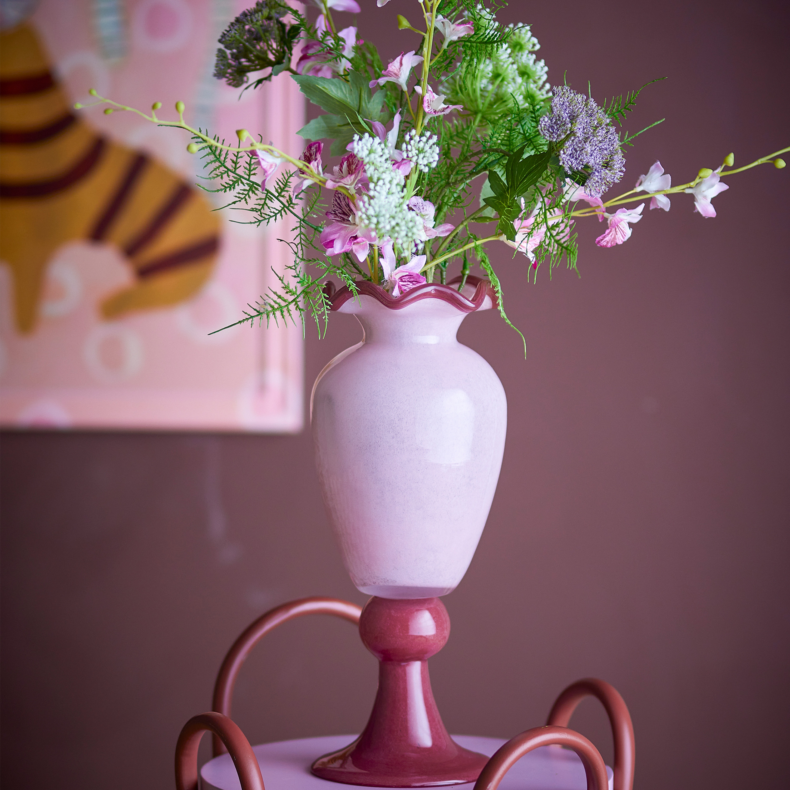 Bloomingville Frills Vase Rose 34cm