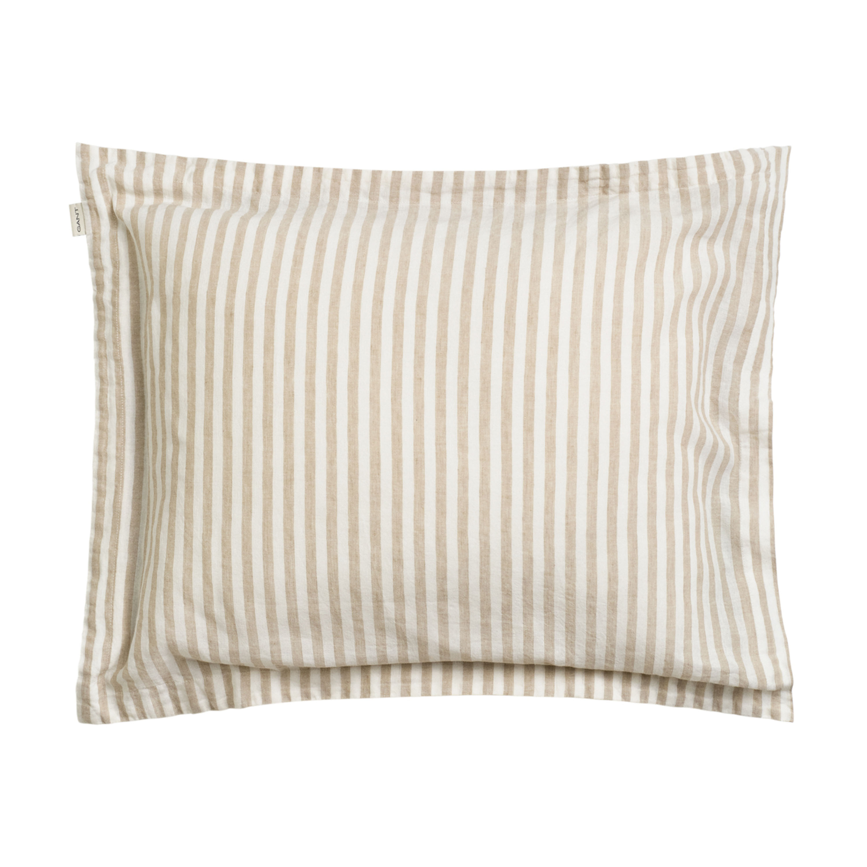 Cotton Linen Stripe Putetrekk Oat Beige 50x60