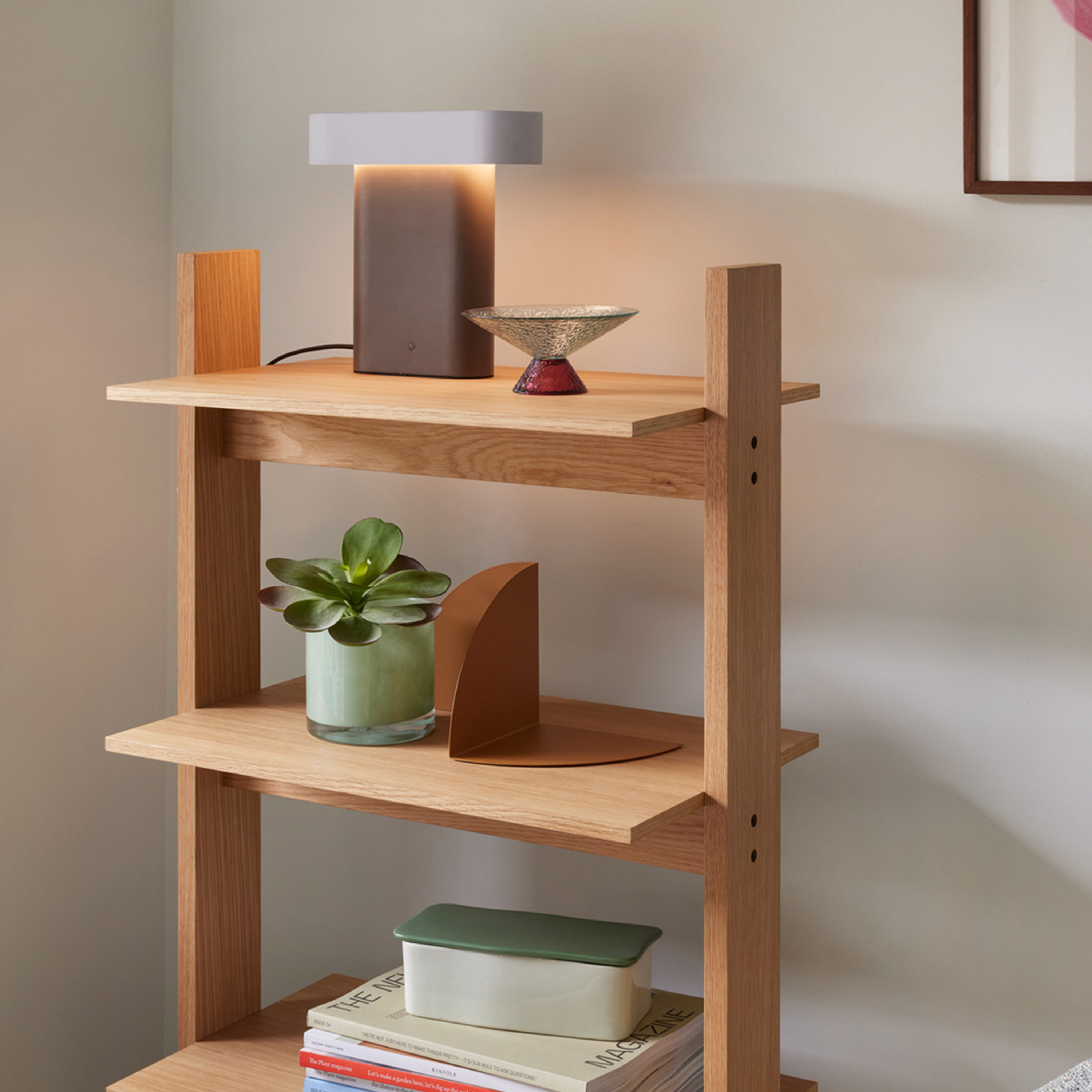 Hübsch Sleek Bordlampe Brown/Light grey 25cm