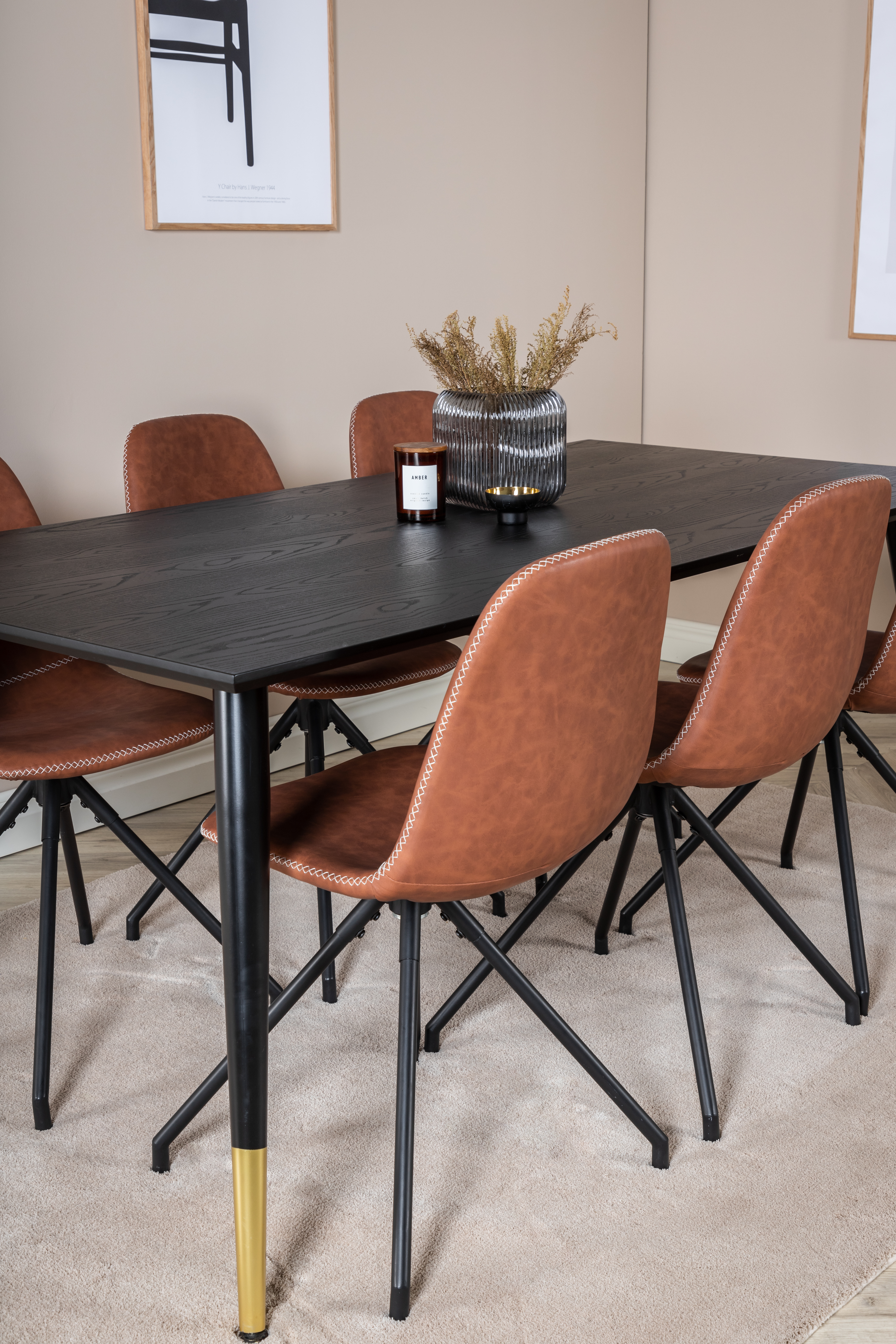 Venture Home Susanne Matstol Konstläder Brun