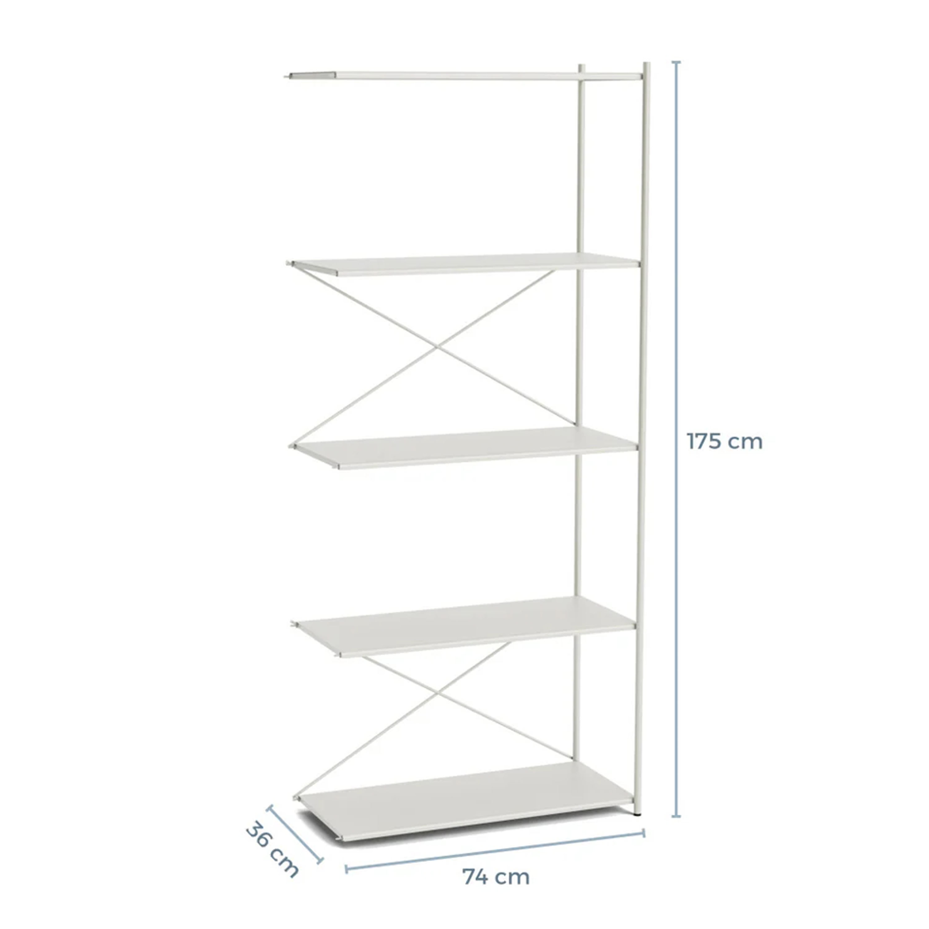 Novoform Arturo 5-Tier Påbyggnadsdel Light Grey 74x175