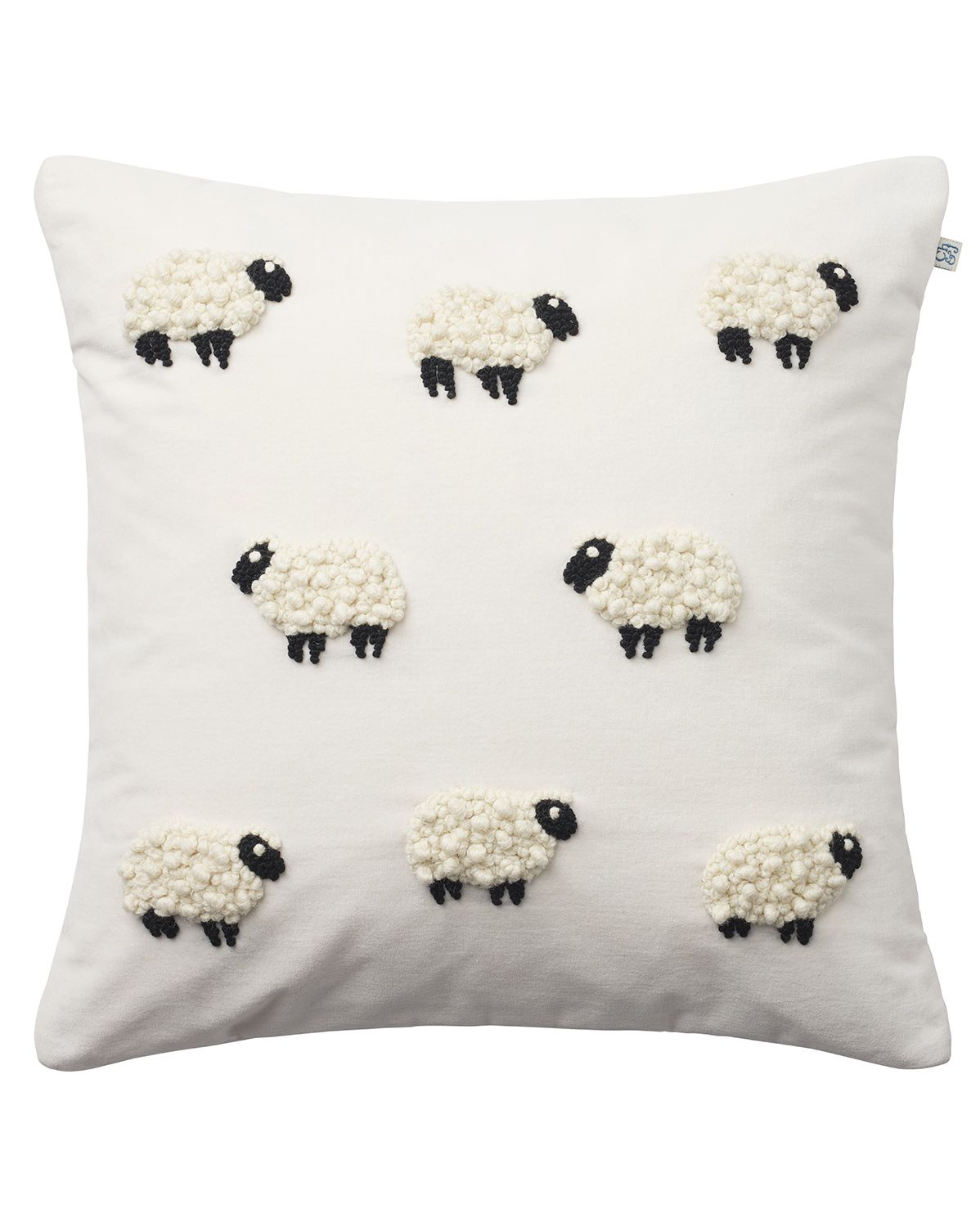 Chhatwal & Jonsson - Sheep Kuddfodral Sammet Ivory 50x50 - Vit