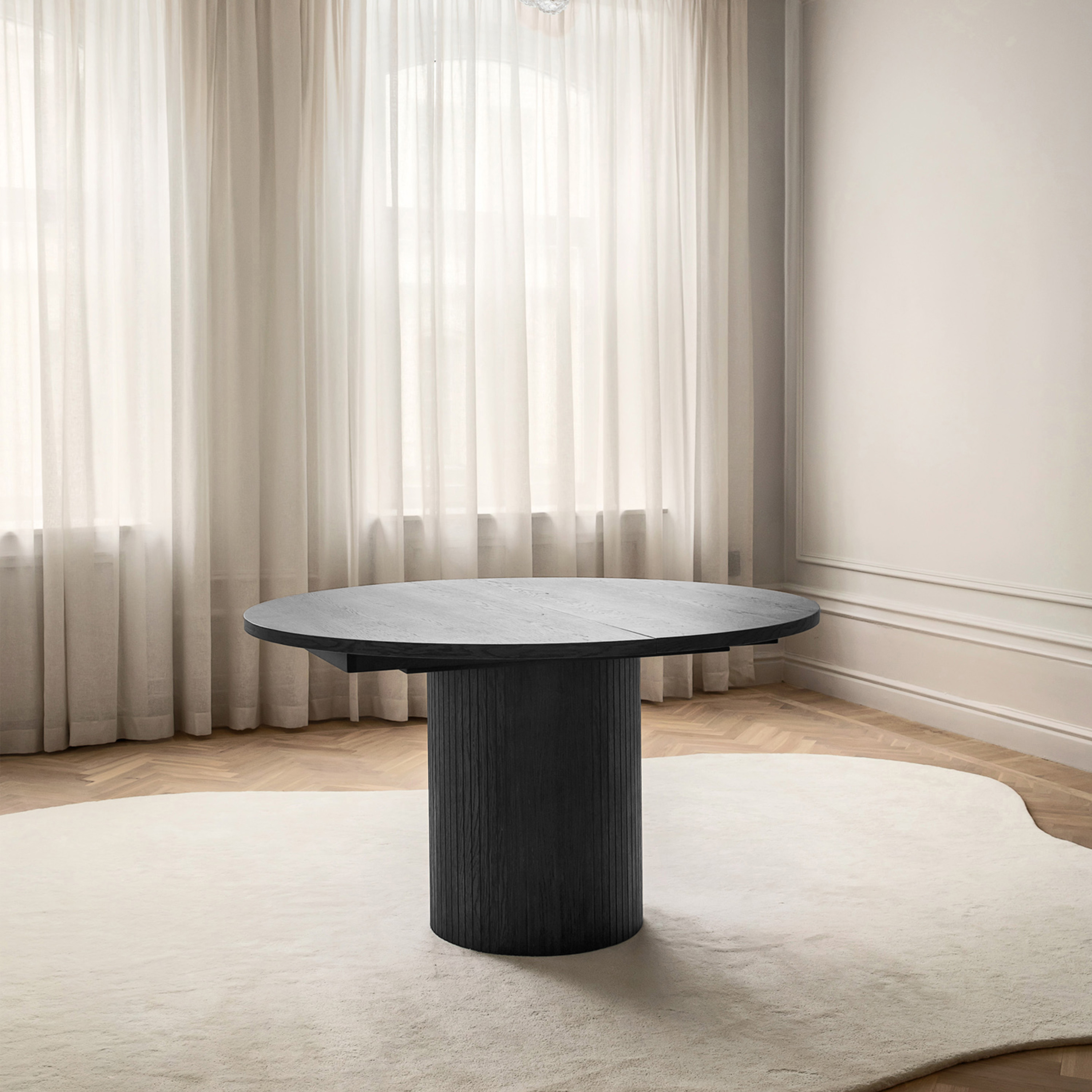 Sleepo Collection Bauer Matbord Svartbetsad Ø130+50