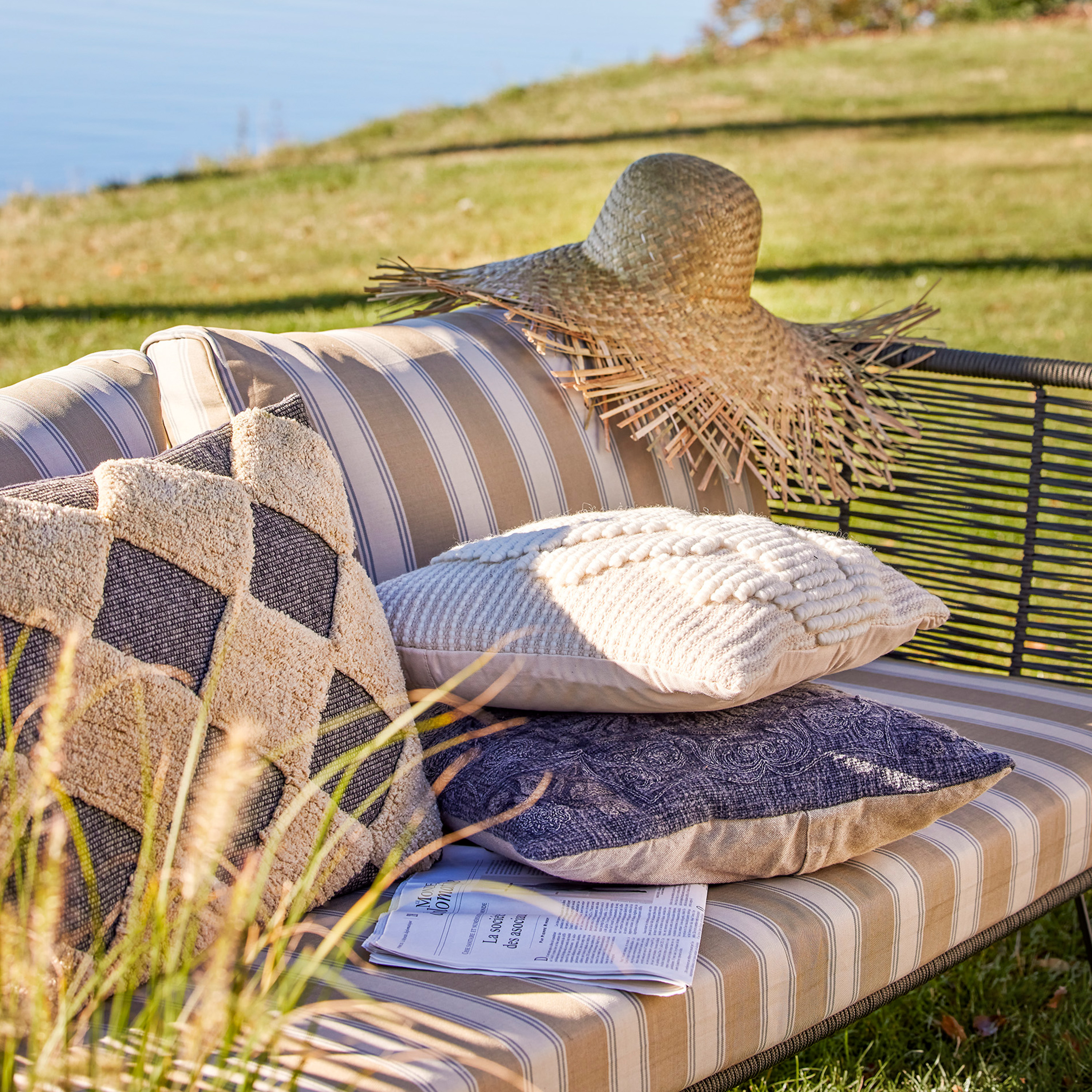 Bloomingville Mundo Loungesoffa Stripe Green 175cm